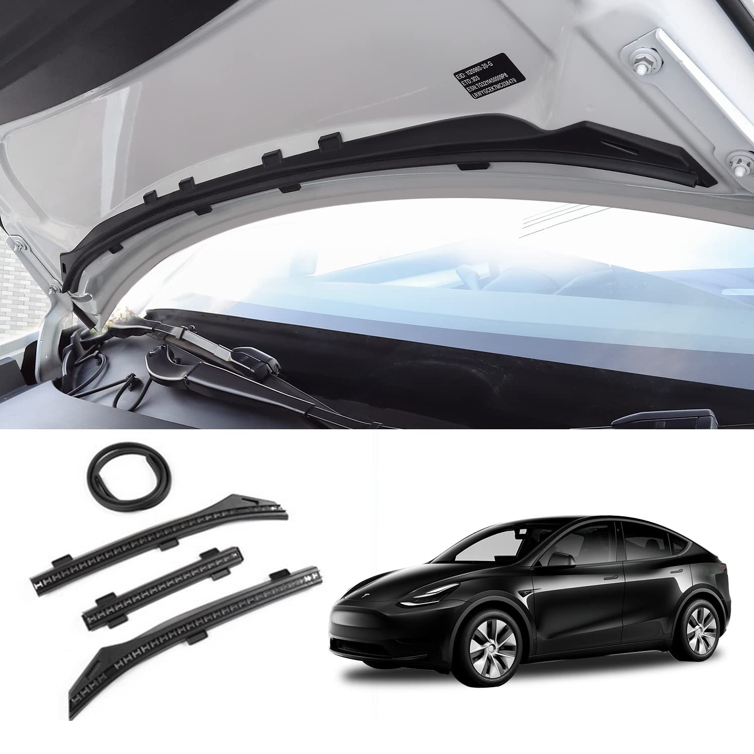 Tesla Model Y Front Hood Dust Proof Seal Strip - Weather Resistant Rubber Protector Guard for Enhanced Protection | Perfect for All-Weather Driving & Dust Prevention