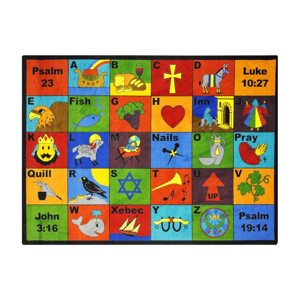Joy Carpets Inspirational Bible Phonics Kids Area Rug - Multicolor 3'10