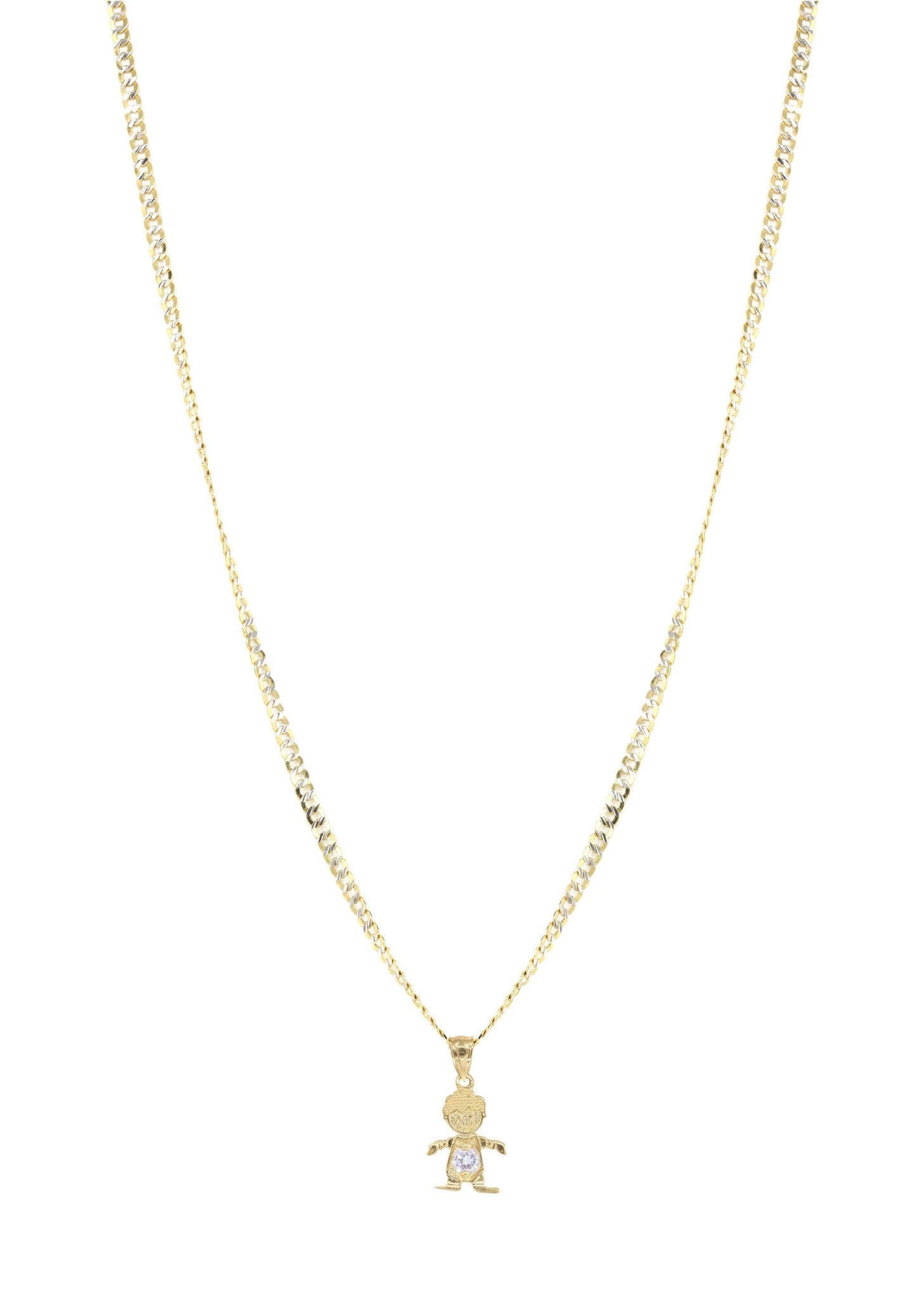10K Yellow Gold Pave Children's Necklace - 7.4 Grams | Elegant Kids Jewelry for Birthdays, Gifts & Special Occasions