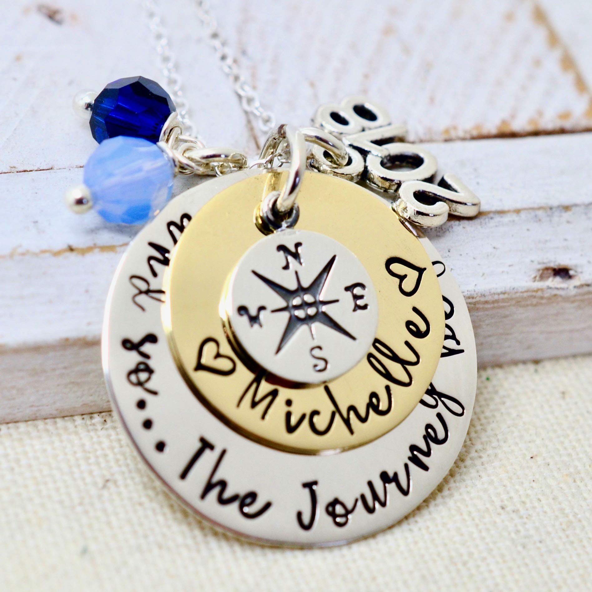 Personalized Graduation Compass Necklace for Women - Custom Engraved Inspirational Jewelry Gift - Perfect for College Grads, High School Graduation, and Life Journey Milestones