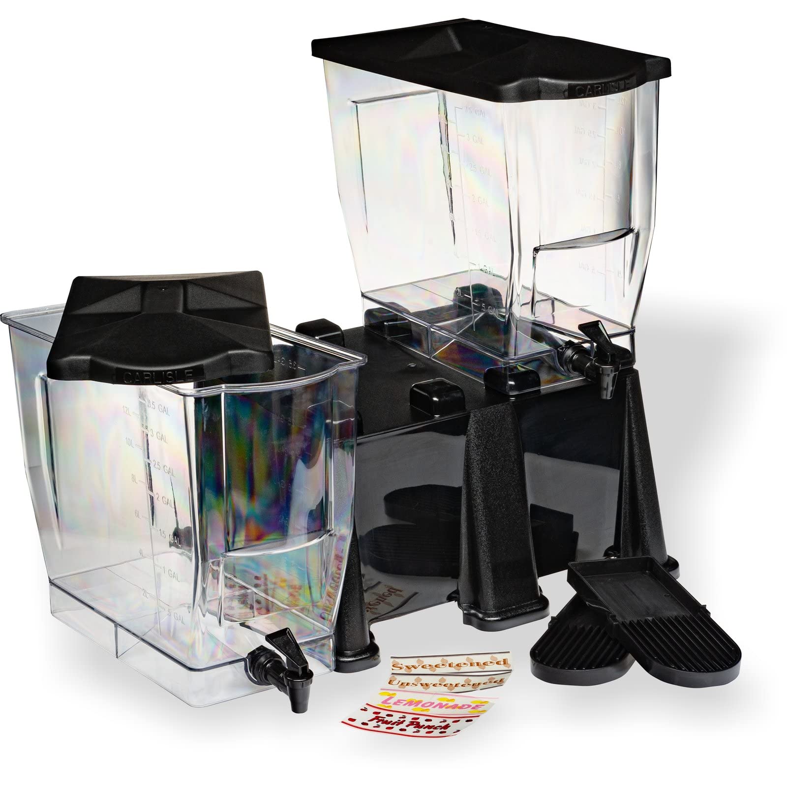 Carlisle FoodService 3.5 Gallon Black Polycarbonate Rectangular Drink Dispenser with Spigot - Perfect for Catering, Buffets, Restaurants & Parties | Commercial Beverage Server for Iced Tea, Lemonade & Punch