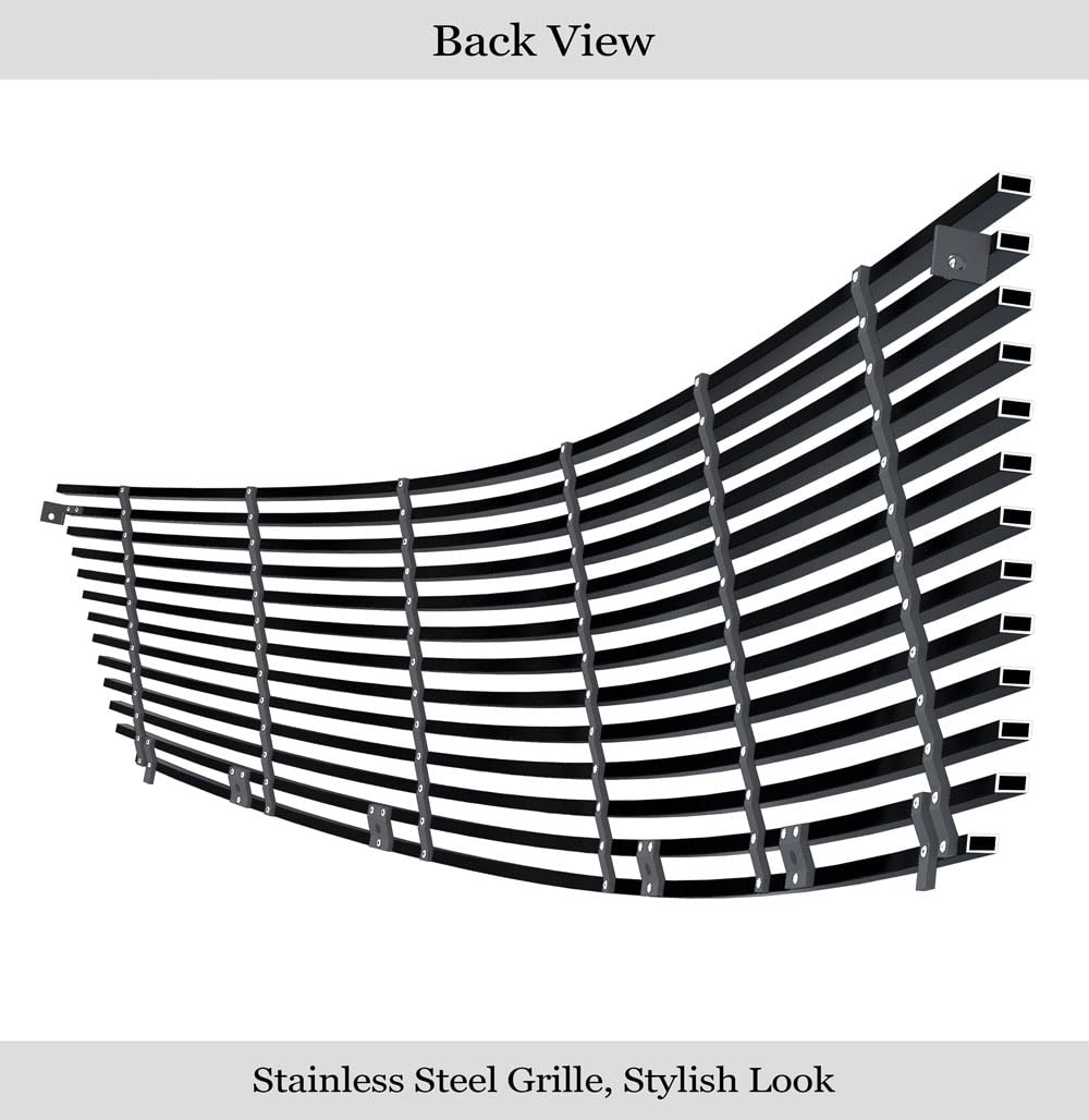 APS Compatible with Cadillac SRX 2005-2009 Main Upper Stainless Steel Black Horizontal Billet Front Grill Grille Insert A85361J - Upgrade Your Car's Appearance for Street Style & Custom Look