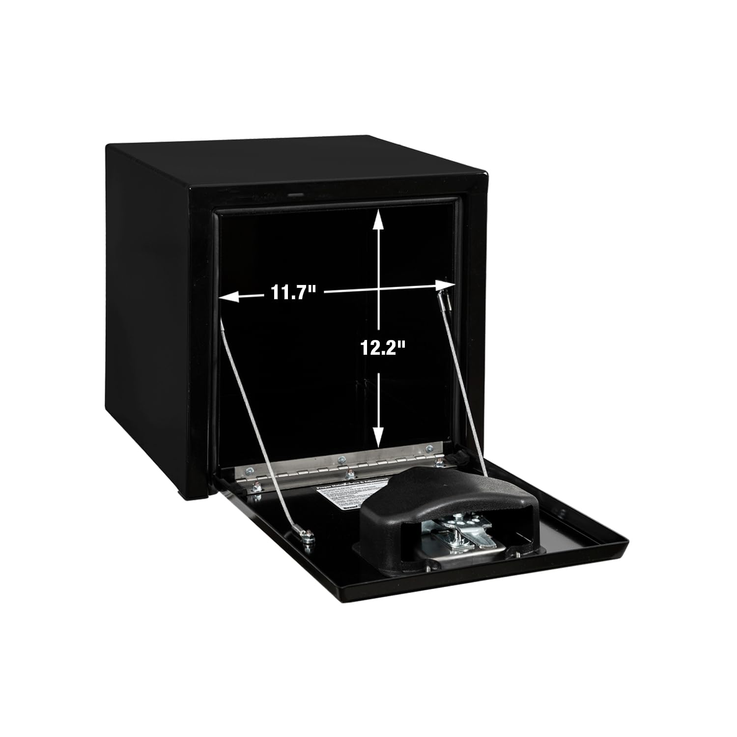 Buyers Products 1703320 Black Steel Underbody Truck Tool Box with Lockable T-Handle Latch - 15 x 13 x 15 Inch - Heavy Duty Truck Bed Storage Box - Made in USA - Secure Tool Chest for Pickup Trucks, Vans & Work Vehicles - Perfect for Construction, Landscaping & Roadside Emergency Gear Storage