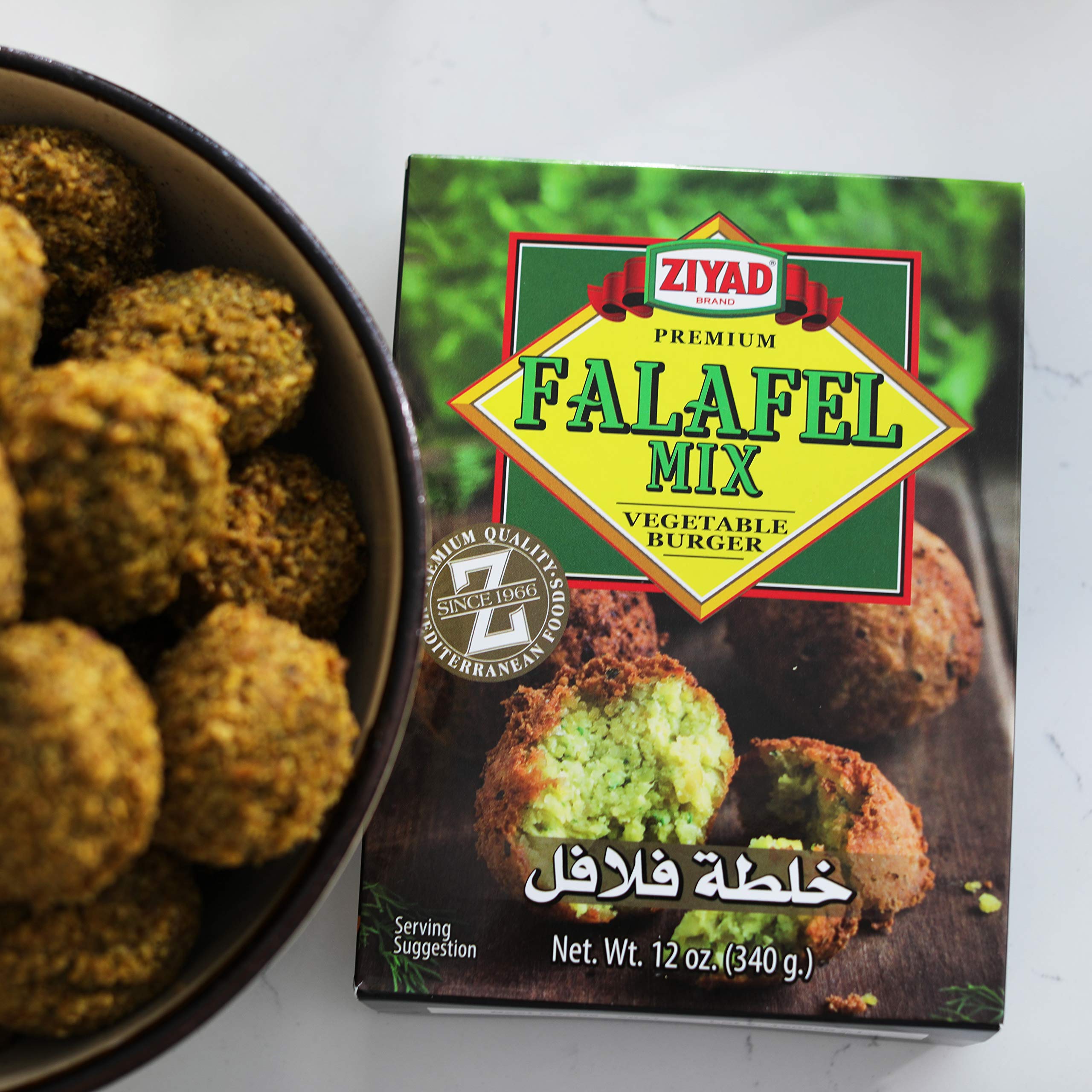 Ziyad Gluten-Free Vegan Falafel Mix - Non-GMO, No Additives or Preservatives - 12oz (24 Pack) - Perfect for Homemade Falafel, Veggie Burgers & Healthy Snacks - Middle Eastern Cuisine & Meal Prep