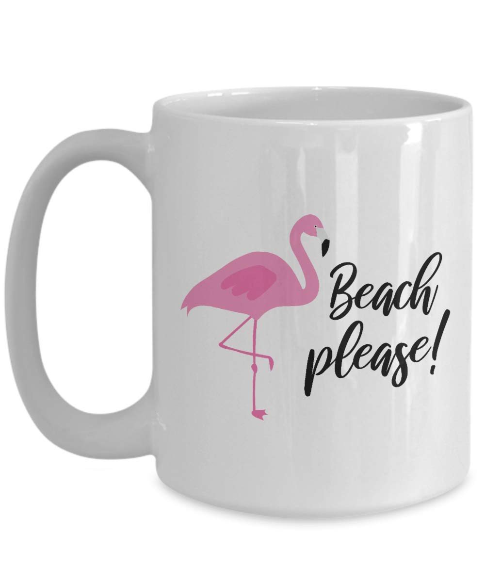 Beach Please! Funny Coffee Mug - Insulated Travel Tumbler for Hot & Cold Drinks - Perfect for Beach Vacations, Office Humor & Gift Giving