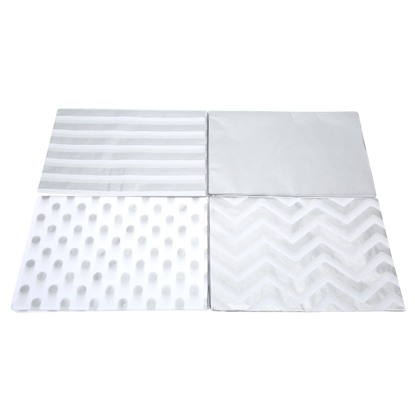 Premium Silver Wrapping Tissue Paper - 40Pcs Bulk White & Metallic Silver Gift Wrap Paper for Birthday, Wedding, Christmas Presents & Party Decorations | Elegant Gift Wrapping for Jewelry, Cosmetics & Luxury Items | Perfect for DIY Crafts, Holiday Gifts & Special Occasions