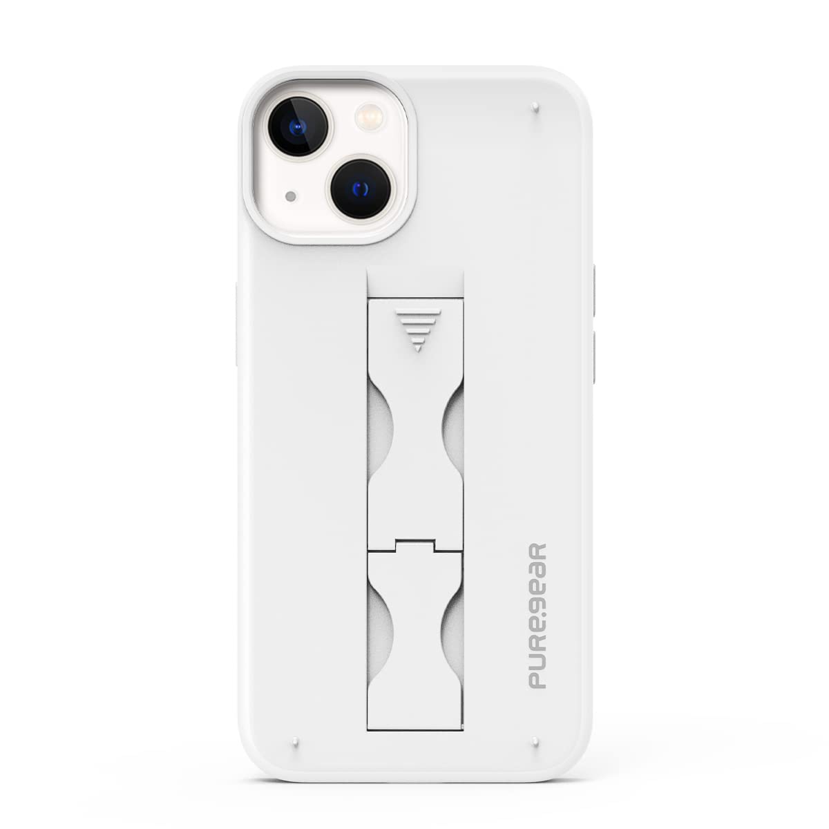PureGear SlimStik Ultra Slim Protective Case with Built-in Kickstand for Apple iPhone 13 (6.1 Inch, 2021 Model) - Wireless Charging Compatible, Functional Grip Design, Lifetime Warranty (White) - Perfect for Work, Travel and Everyday Use