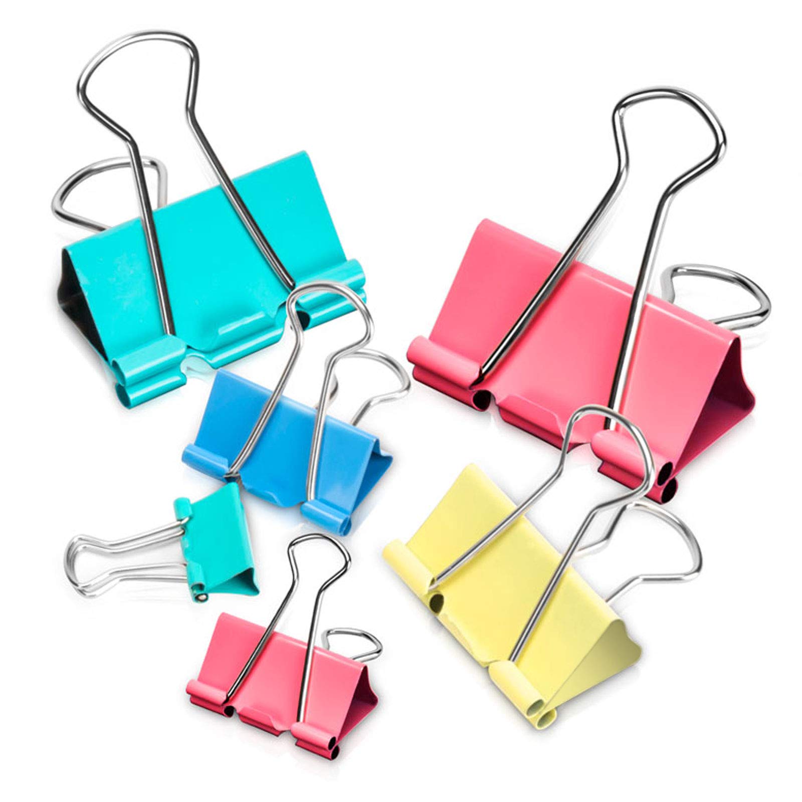 100 Pcs Binder Clips Assorted Sizes - Large, Medium, Small & Mini for Office, School & Home Organization | Perfect for Paper, Documents & Bulletin Boards