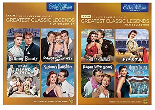 TCM Greatest Classic Films: Esther Williams Collection Vol. 1 & 2 (Bathing Beauty, Fiesta, On an Island With You, Pagan Love Song, Neptune's Daughter, Thrill of a Romance, Dangerous When Wet) - Classic Hollywood Musicals & Swim Spectaculars for Movie Night and Vintage Film Lovers
