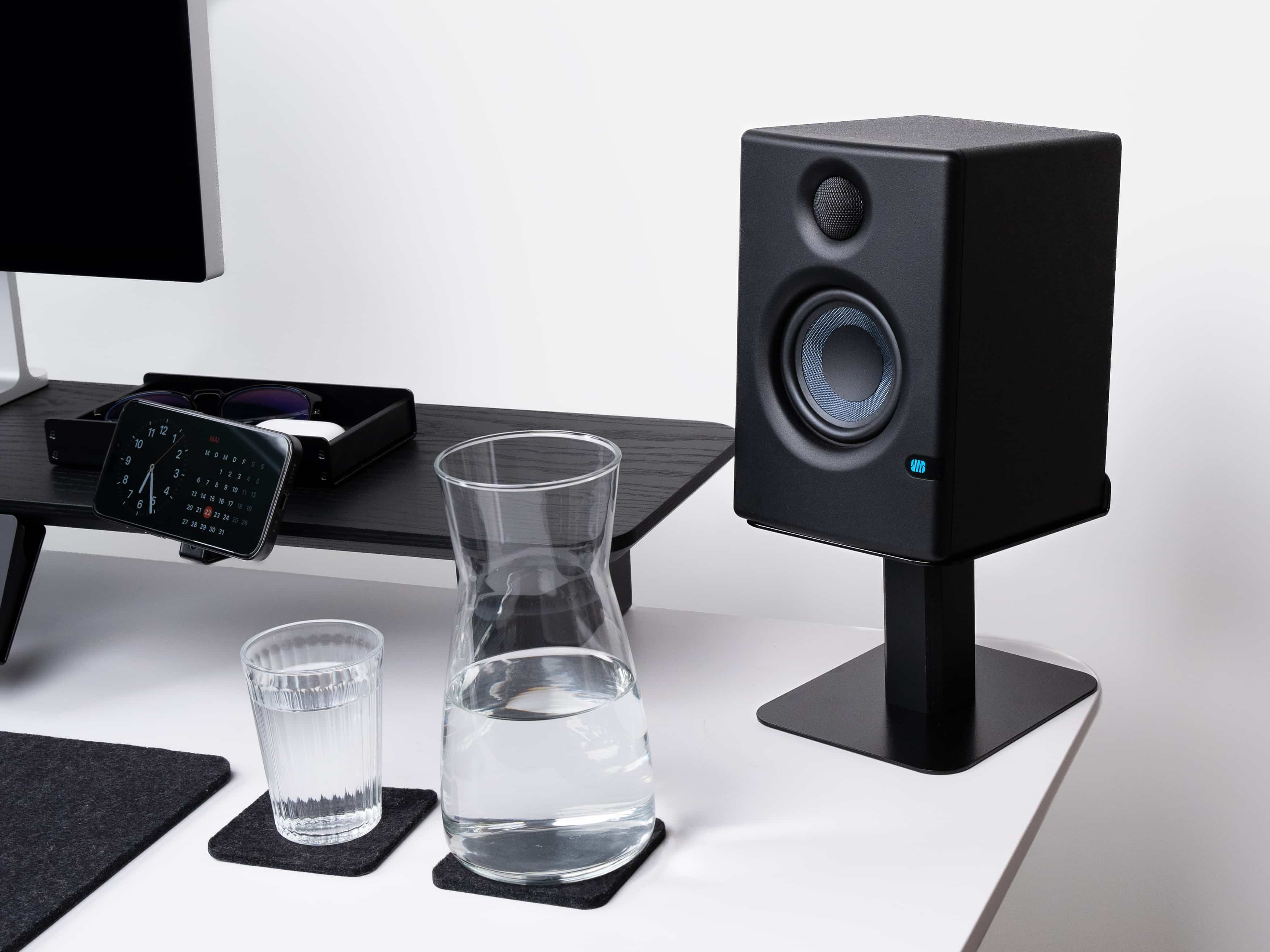 Adjustable Speaker Stands for Home Theater & Studio - Heavy Duty PA Speaker Mount with Universal Fit - Perfect for Bookshelf, Floor, and Monitor Speakers - Ideal for Home Audio, DJ Setup, and Live Performances