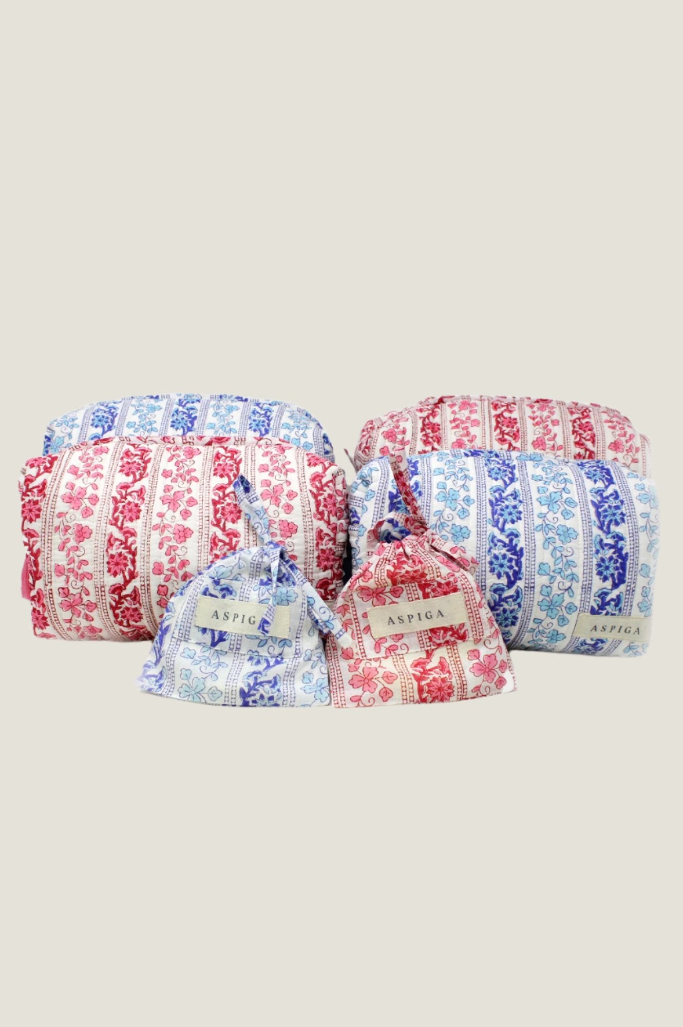 Large Waterproof Wash Bag with Linear Botanical Blue Print - Perfect for Travel, Gym & Toiletry Storage