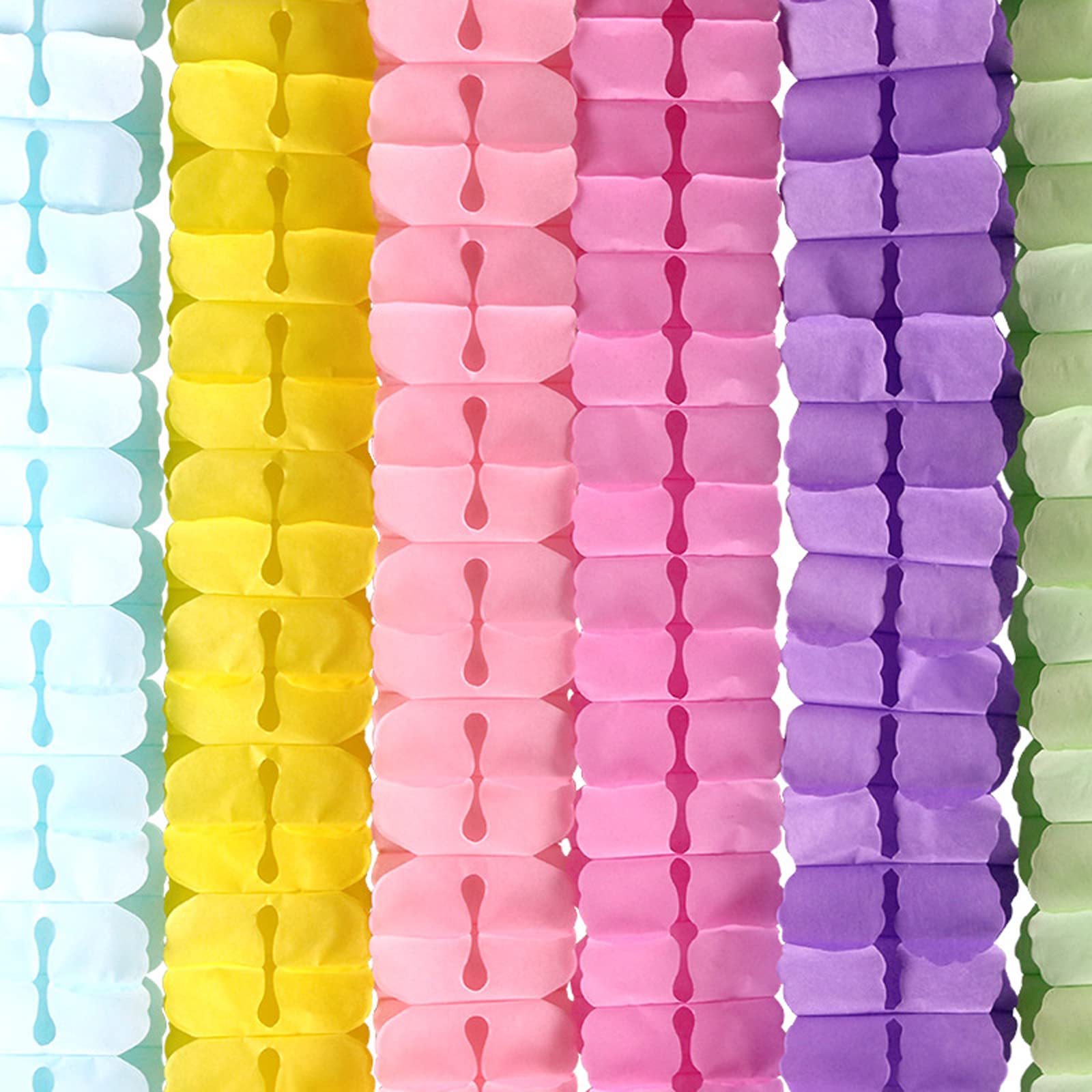 6 Pack Hanging Garland - Four-Leaf Clover Tissue Paper Flower Decorations, Reusable Party Streamers for Wedding, Birthday, Baby Shower & Home Decor (10 Feet/3M, Peach) - Perfect for Spring Celebrations, St. Patrick's Day & Boho Themed Parties