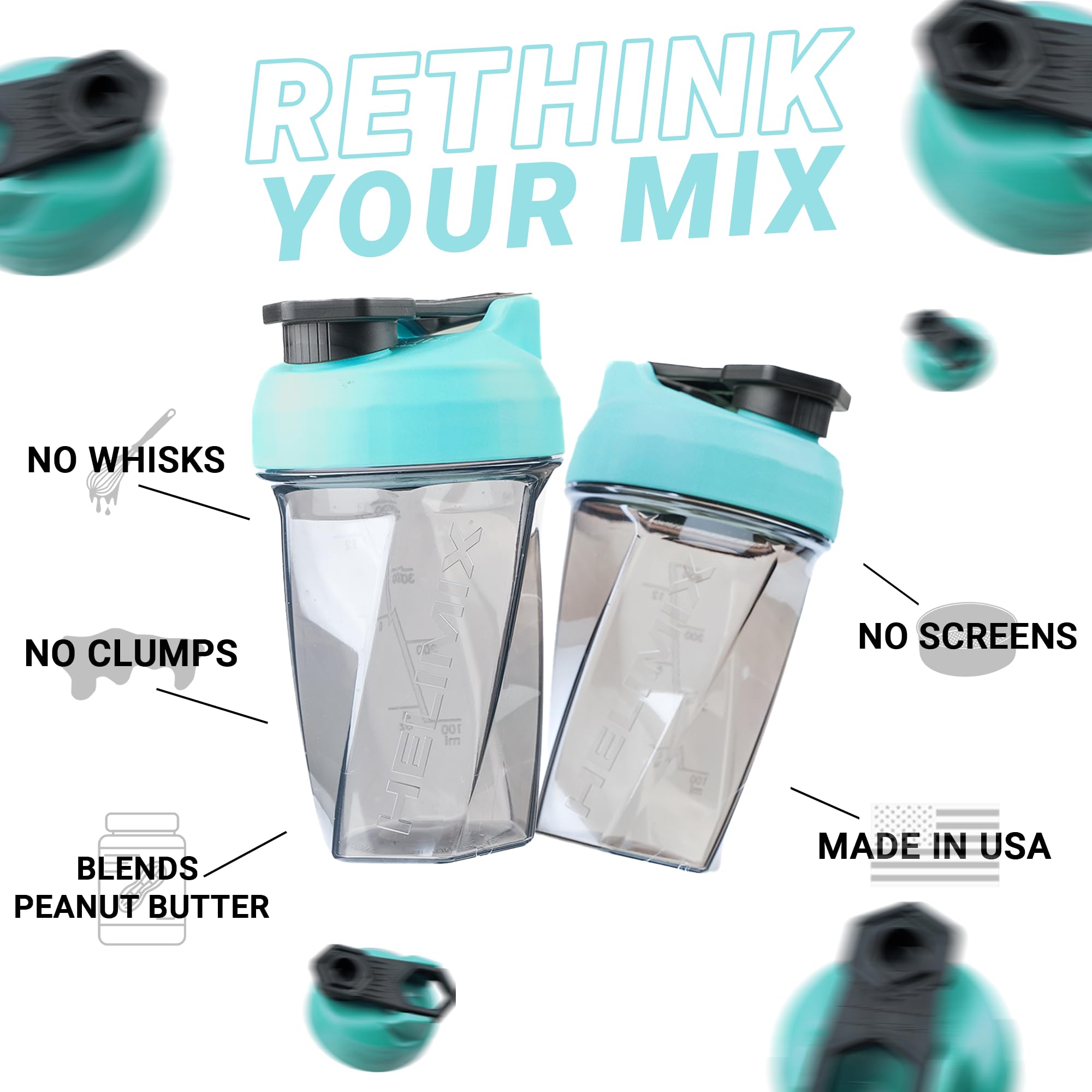 HELIMIX 1.5 Vortex Blender Shaker Bottle - 20oz Protein Shaker Cup for Gym & Travel | BPA-Free, No Blending Ball Needed | Mixes Protein, Smoothies & Cocktails | Dishwasher Safe | Perfect for Workouts, Post-Workout Recovery & On-The-Go Nutrition