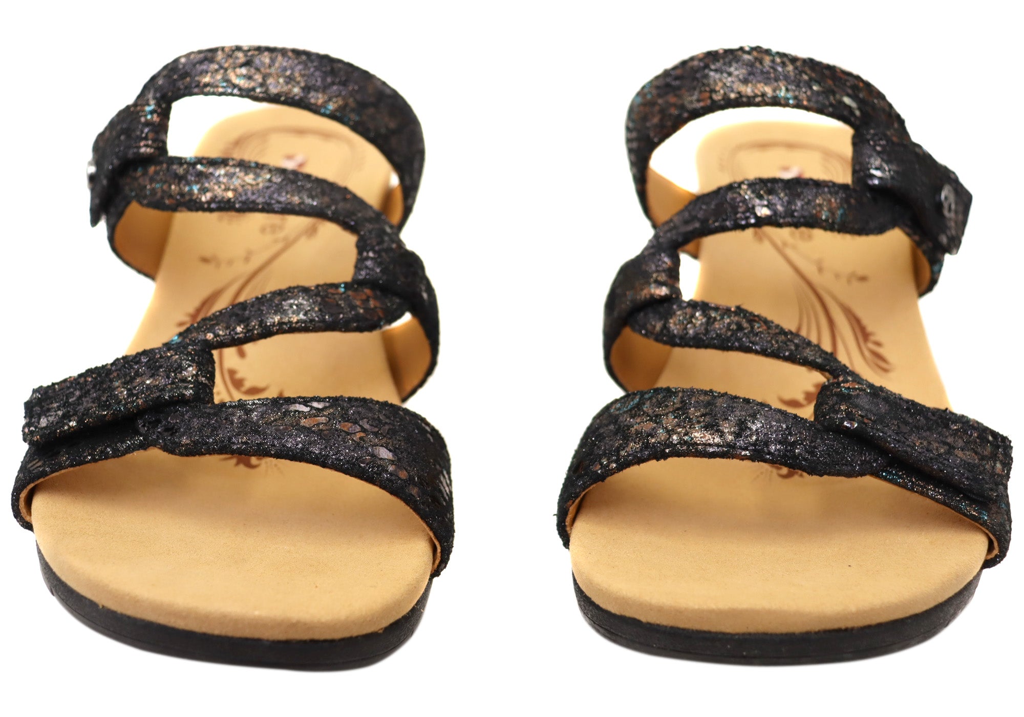 Revere Women's Sofia Wedge Sandals - Comfortable Leather Slides with Arch Support for Walking, Travel & Casual Wear