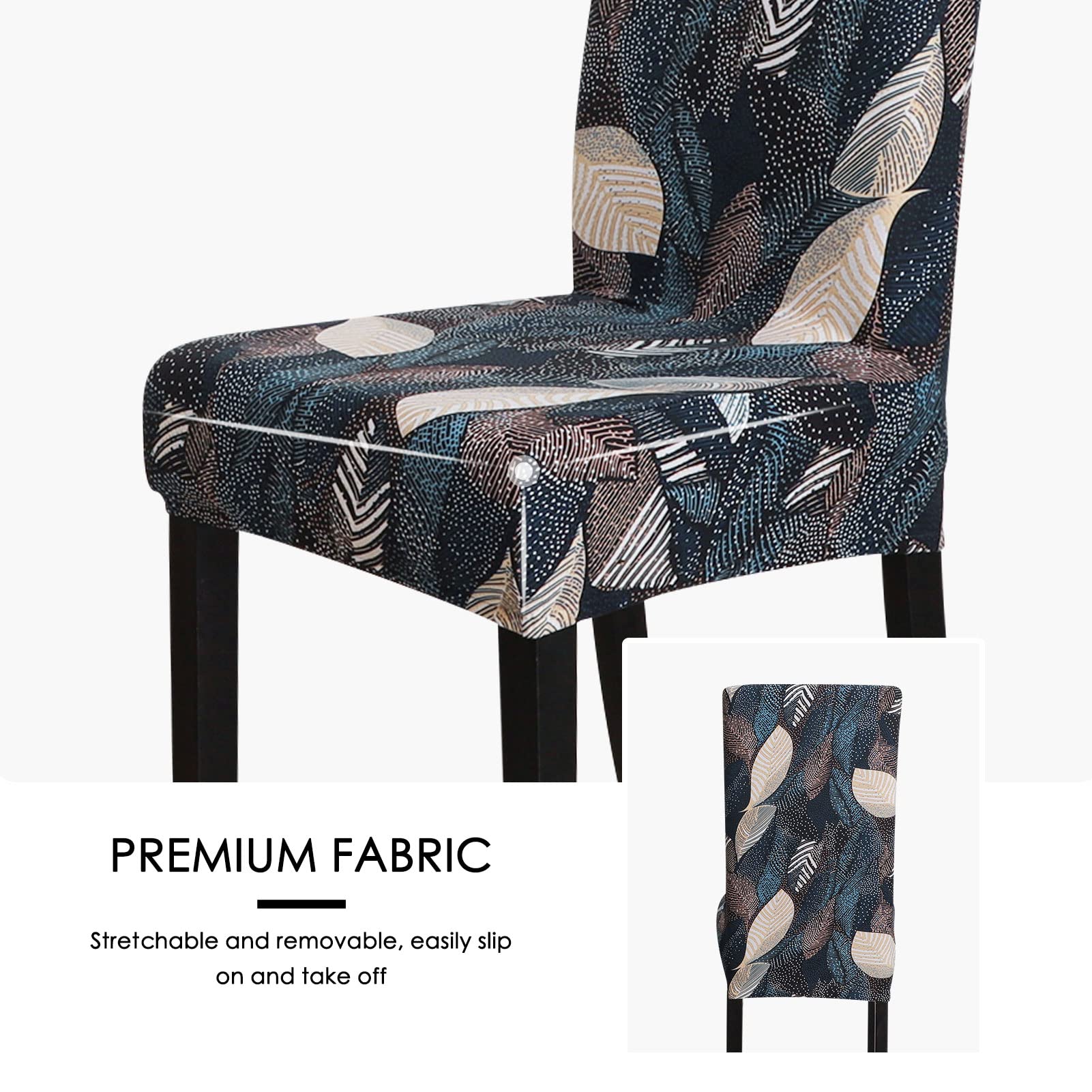 FORCHEER Stretch Dining Chair Covers Set of 6 - Floral Pattern Washable Slipcovers for Kitchen & Dining Room Chairs | Perfect for Home Decor, Parties & Everyday Use