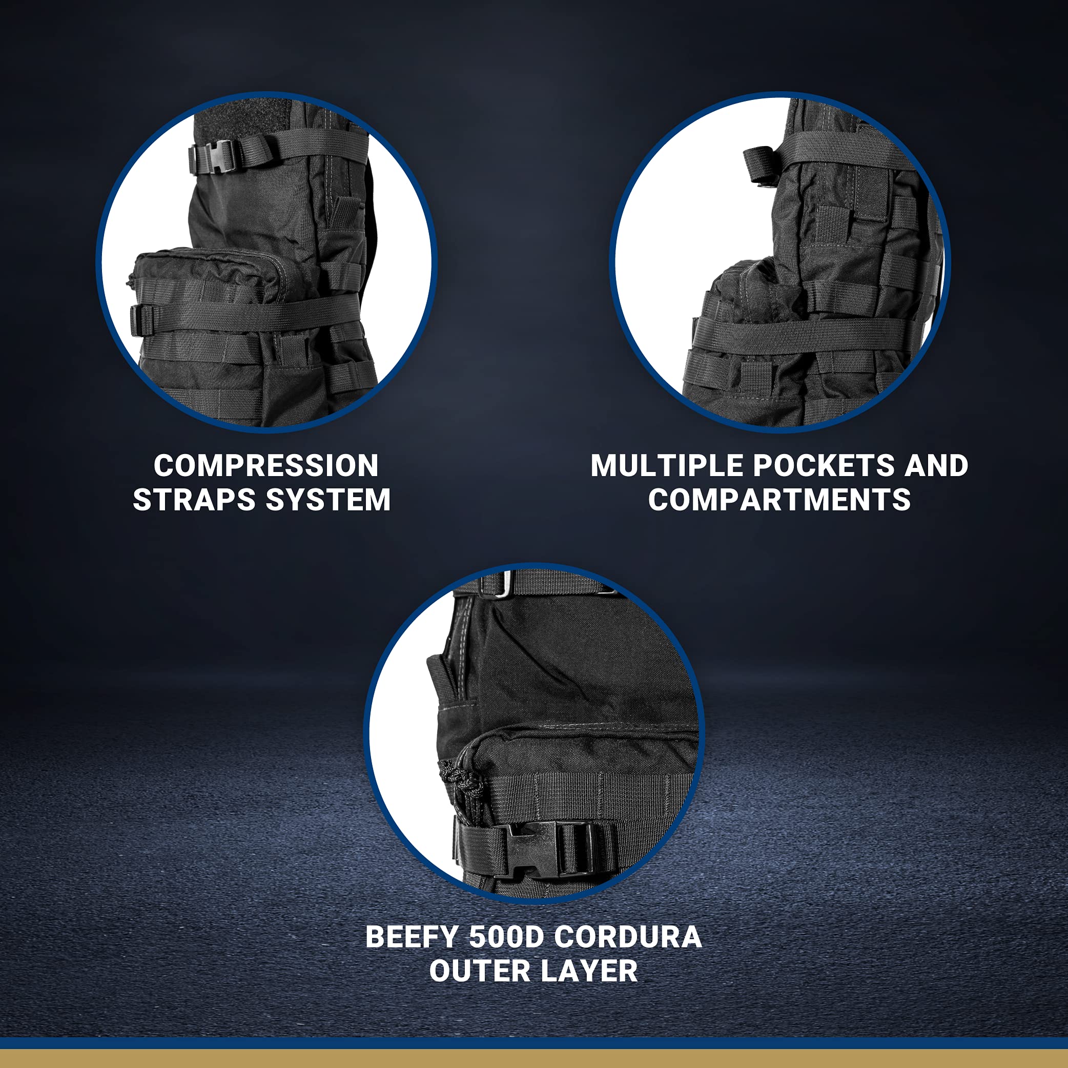 T3 MOLLE Assault Backpack - Military Tactical Hydration Bladder Backpack for Outdoor Hiking, Camping & Survival Gear | Heavy-Duty Rucksack for Adventure Travel, Airsoft & Emergency Preparedness | Black