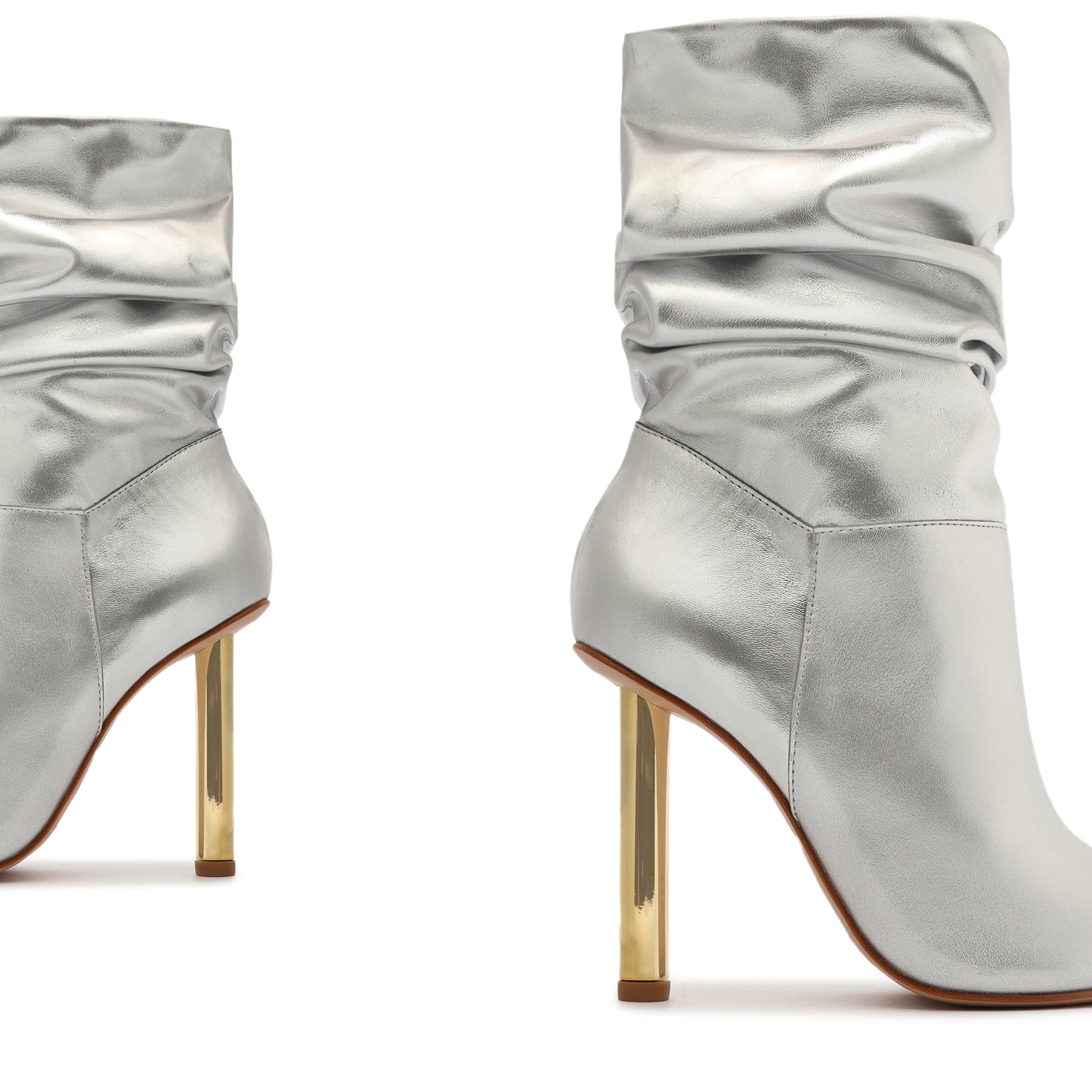 Ashlee Metallic Leather Ankle Boots for Women - Stylish Pin Heel Booties for Night Out, Party & Office Wear