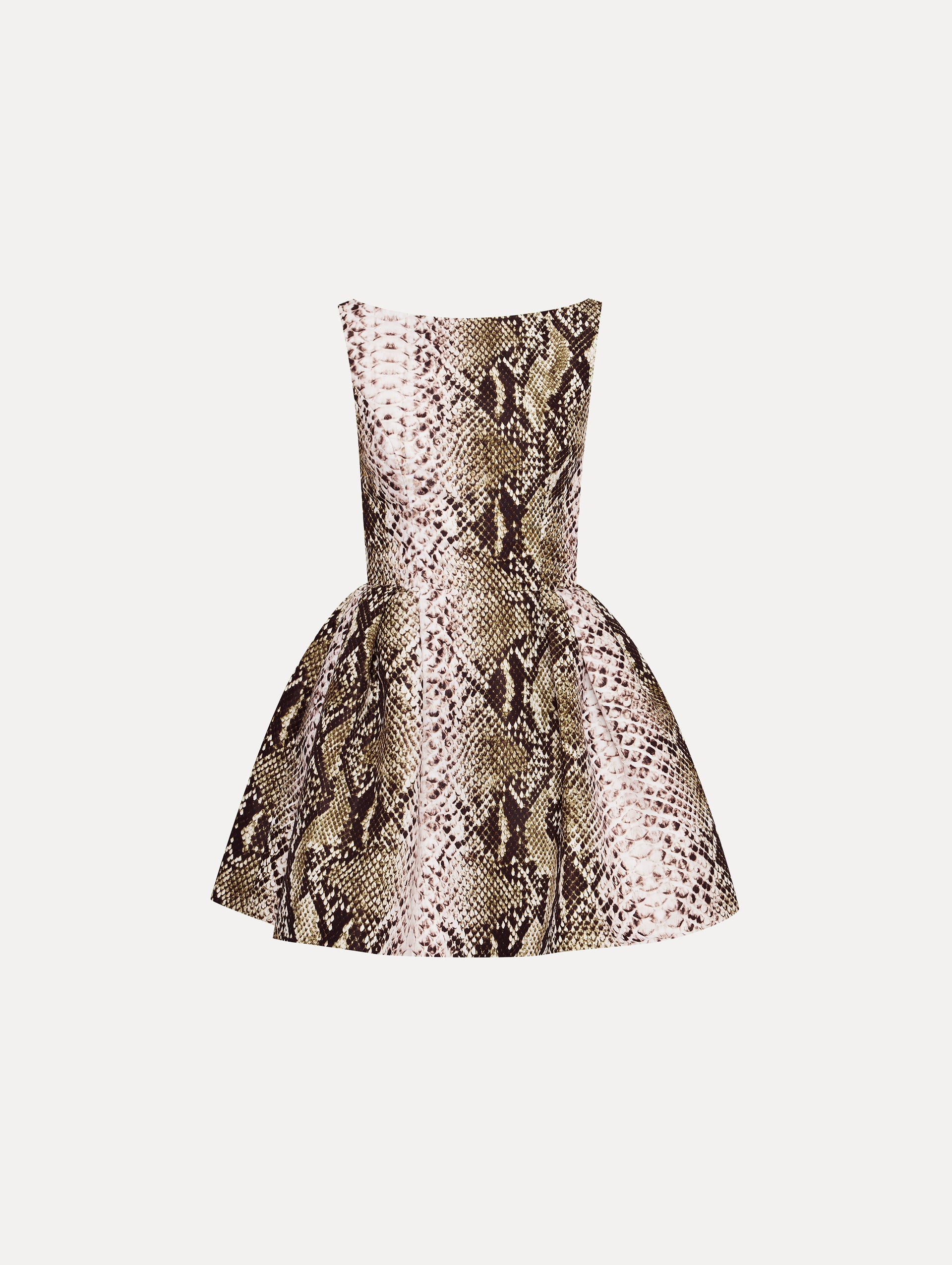 Elegant Snake Print Faille Cocktail Dress for Women - Perfect for Evening Parties, Date Nights & Special Occasions