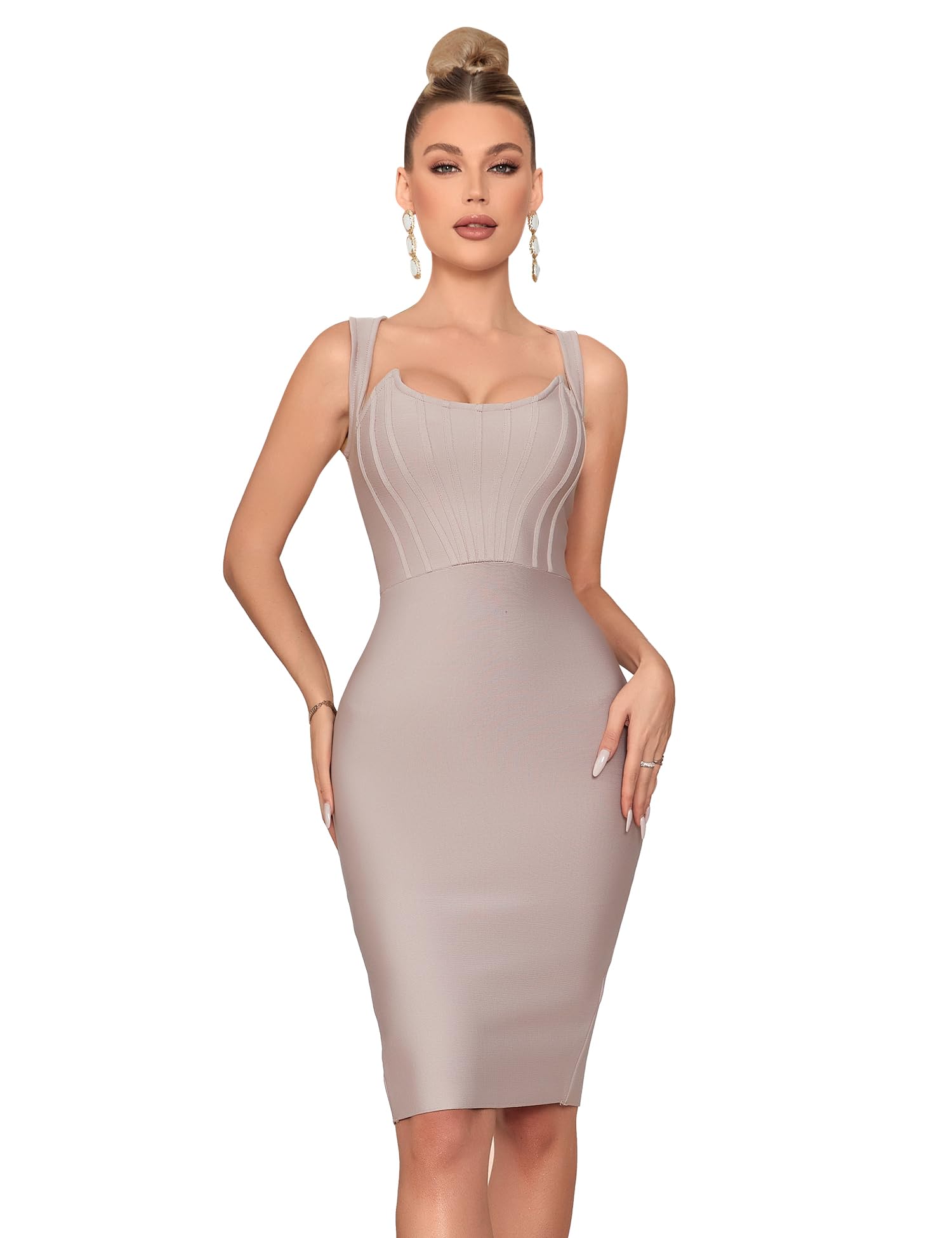 Meilun Sleeveless Bandage Bodycon Dress - Elegant Cocktail Party, Evening Gown & Wedding Guest Dress for Women | Perfect for Night Out, Club, Date Night & Special Occasions