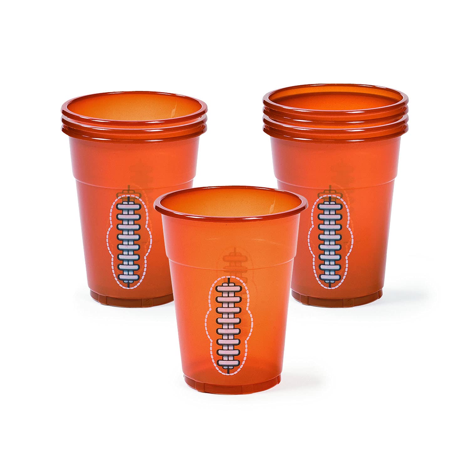 Fun Express Football Disposable Cups - 24 Pack Plastic Party Cups for Game Day, Tailgating & Sports Events - Oriental Trading Company