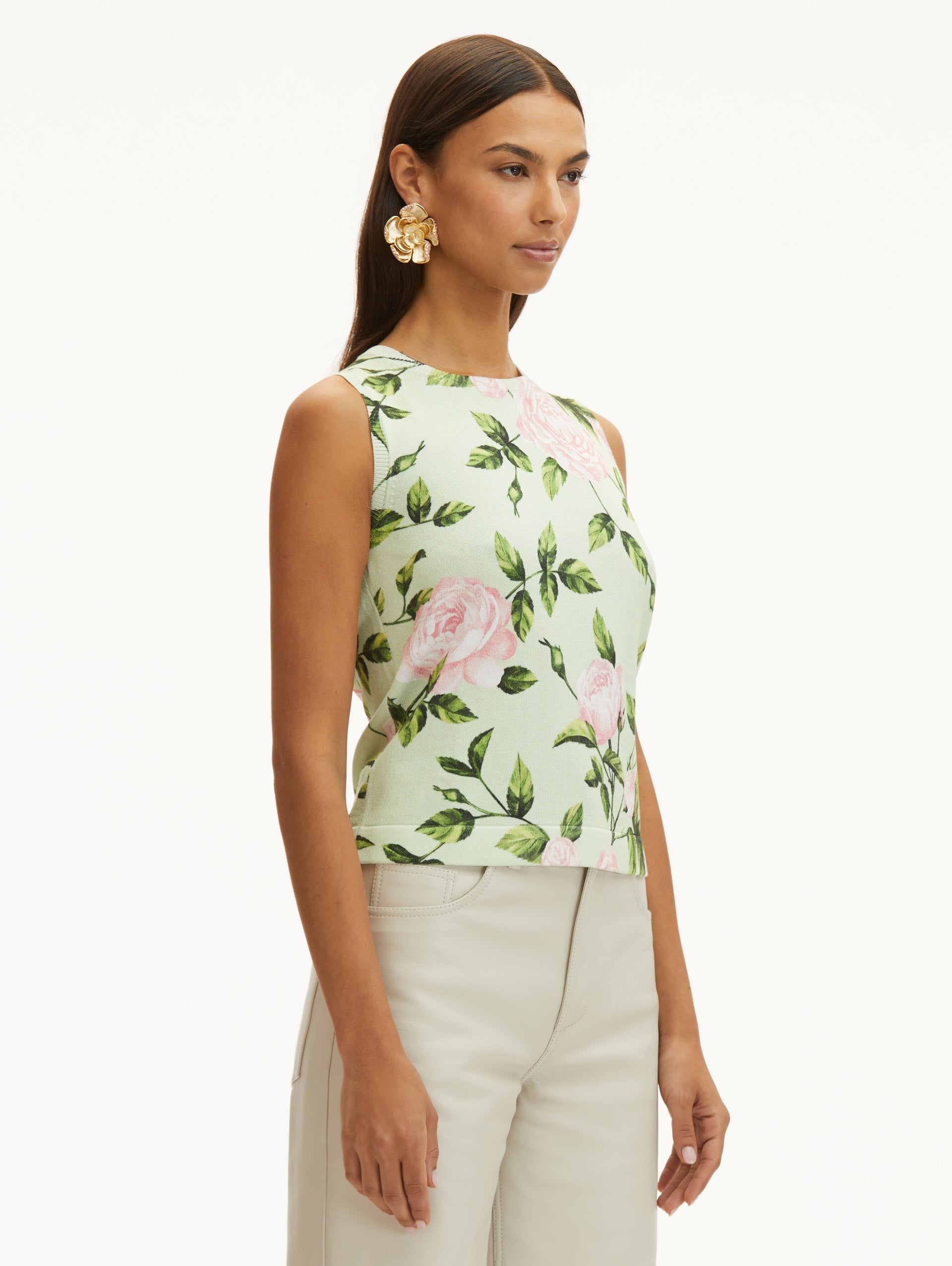 English Rose Printed Tank Top - Floral Summer Sleeveless Blouse for Women | Perfect for Beach, Vacation & Casual Outfits