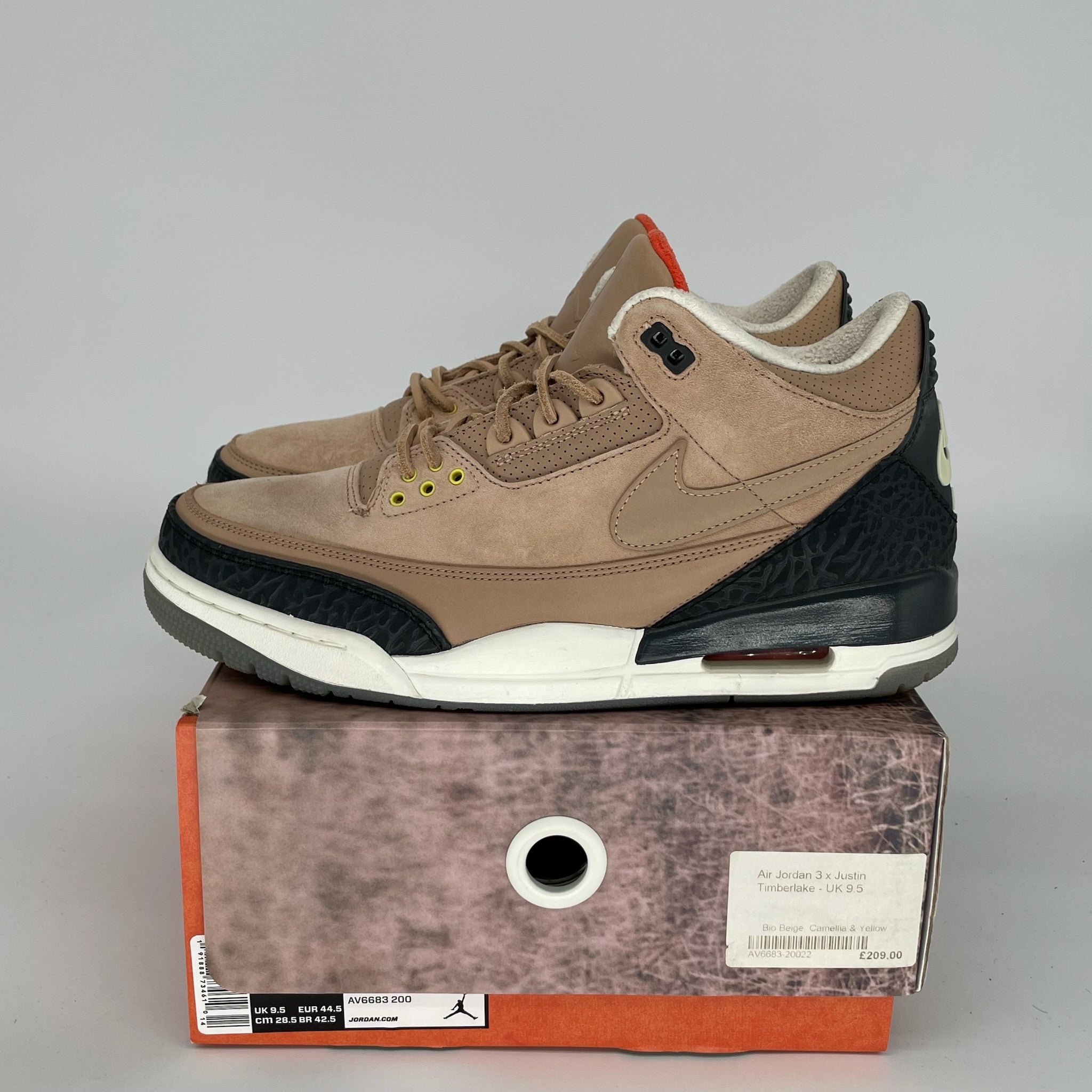 AIR JORDAN 3 Retro JTH Bio Beige Men's Basketball Shoes Size 10.5 AV6683-200 - Perfect for Streetwear Fashion & Sneaker Collectors