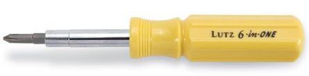 12 Pack Lutz 26040 6-in-1 Multi-Function Screwdriver Set with Magnetic Tips - Yellow | Perfect for Home Repairs, DIY Projects & Professional Toolkits