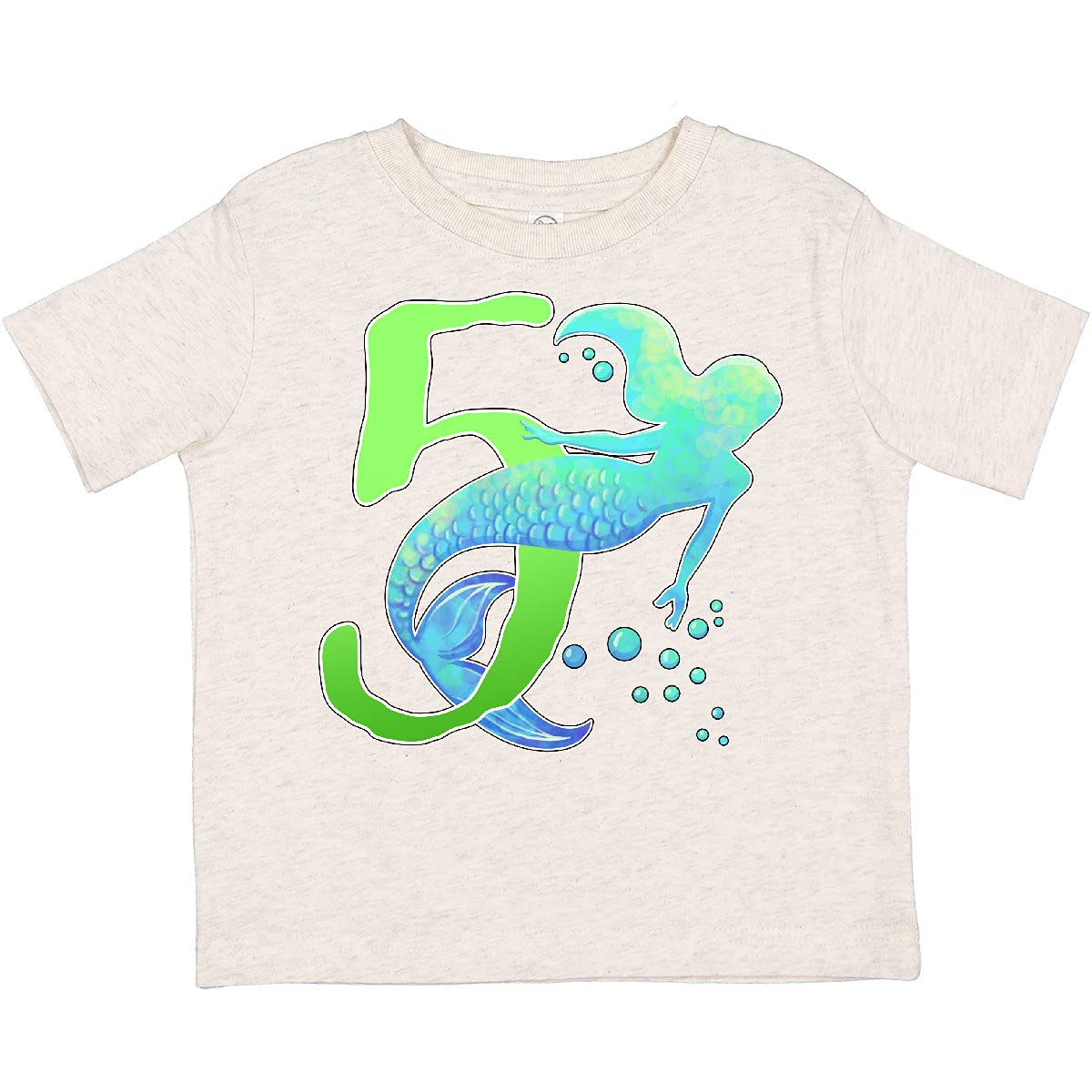Inktastic Fifth Birthday Mermaid Toddler T-Shirt - Cute Mermaid Design for 5 Year Old Girls - Perfect for Birthday Parties, Beach Vacations & Playdates