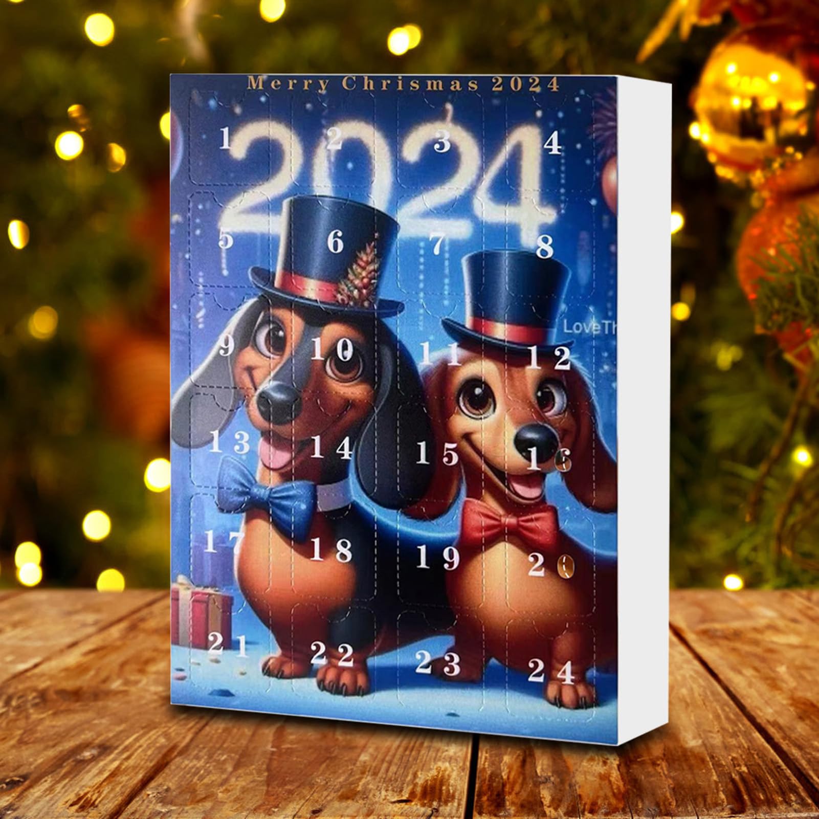 Dachshund Christmas Advent Calendar for Dogs - 24-Day Countdown Box with Holiday Treats & Toys | Perfect Gift for Pet Lovers | Festive Dog-Themed Holiday Decor & Dachshund Pendant | Ideal for Christmas Countdown & Pet Celebration