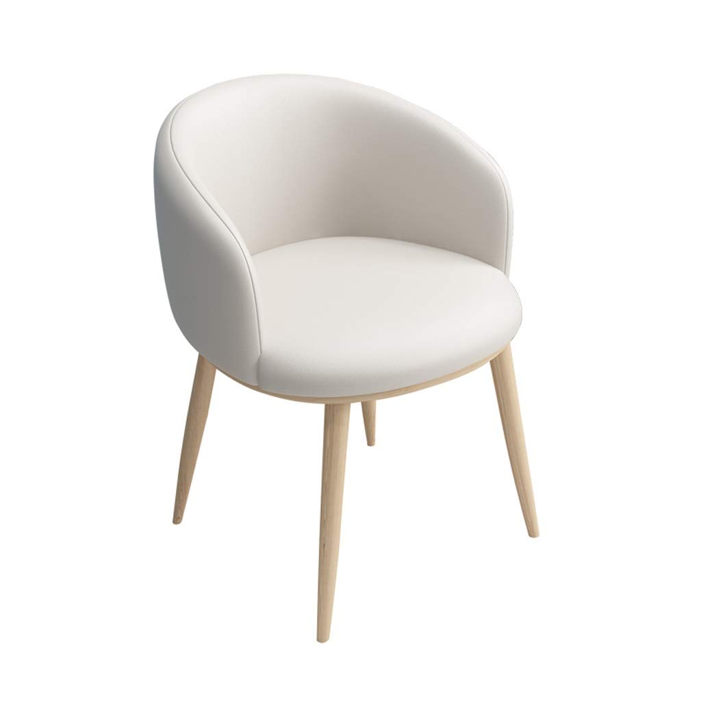 Comfortable Beige Dining Chair - Restaurant, Cafe, Living Room & Bedroom Armrest Chair with Backrest - Perfect for Leisure, Dressing Table, Computer & Desk Use