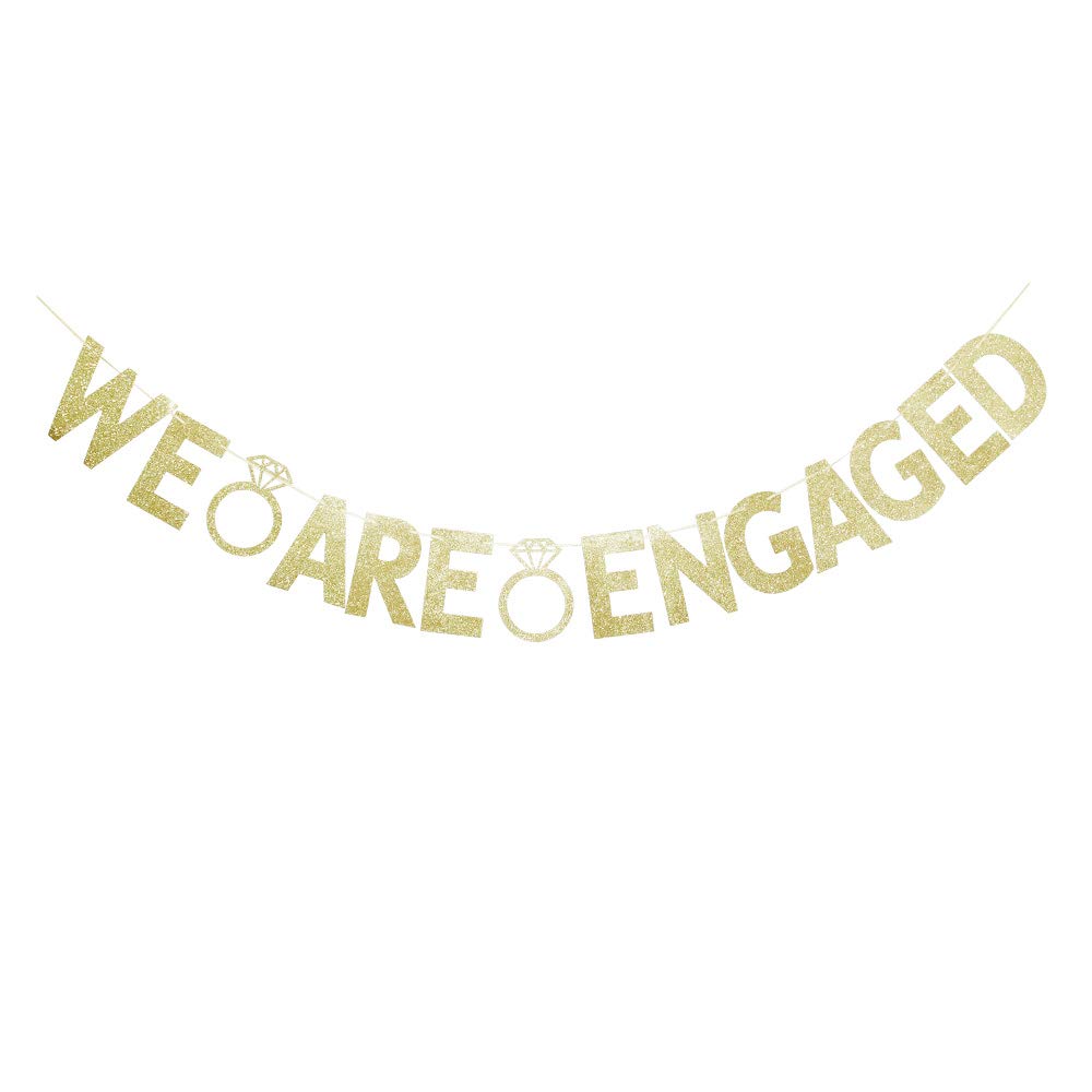 Funny Engaged Banner - Wedding & Bridal Shower Decorations, Bachelorette Party Photo Props - Perfect for Engagement Parties, Bridal Showers & Wedding Decor