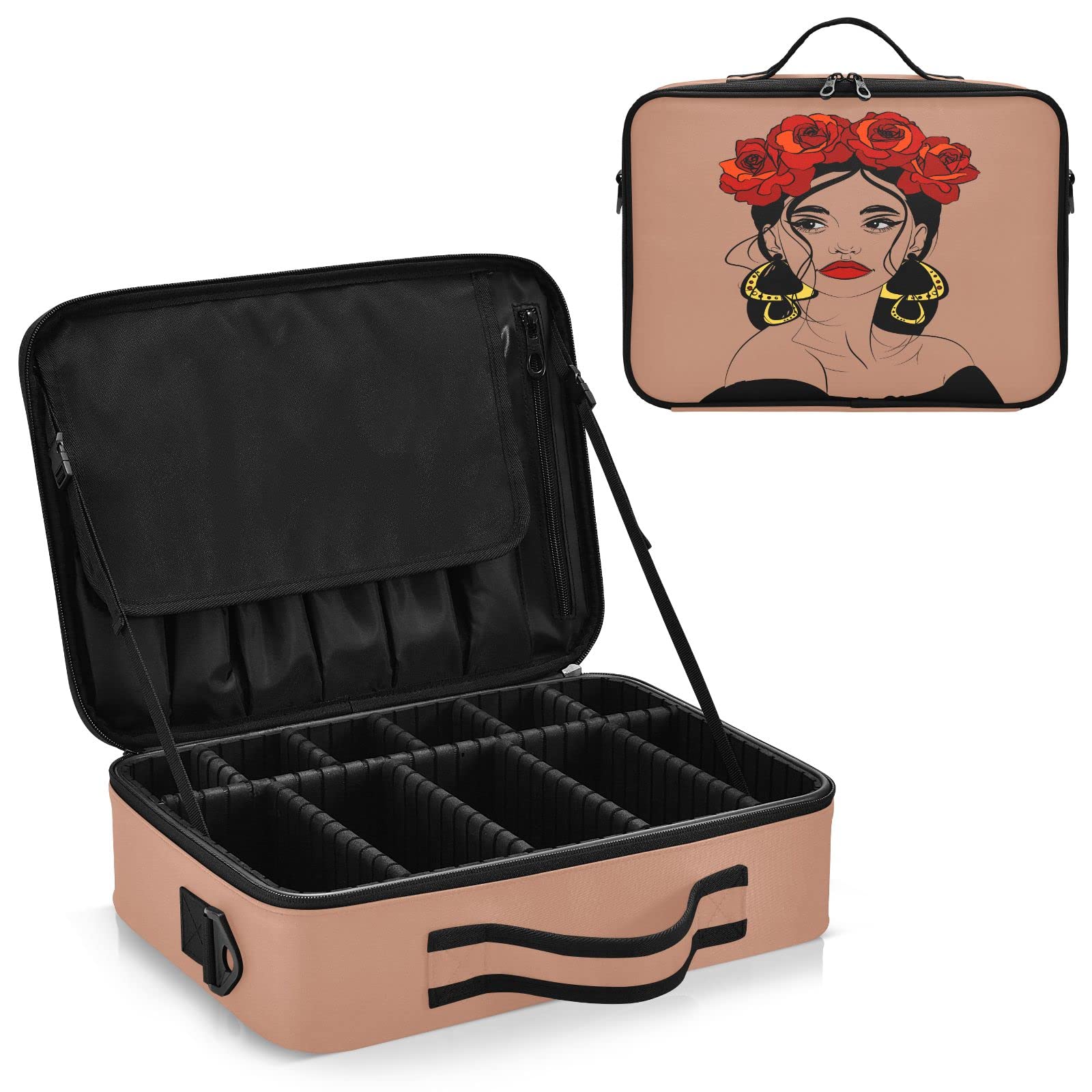 Moyyo Professional Travel Makeup Bag for Women - Waterproof Cosmetic Organizer Case with Portable Design, Perfect for Travel, Salon & Daily Makeup Storage | Beauty Essentials Storage Solution