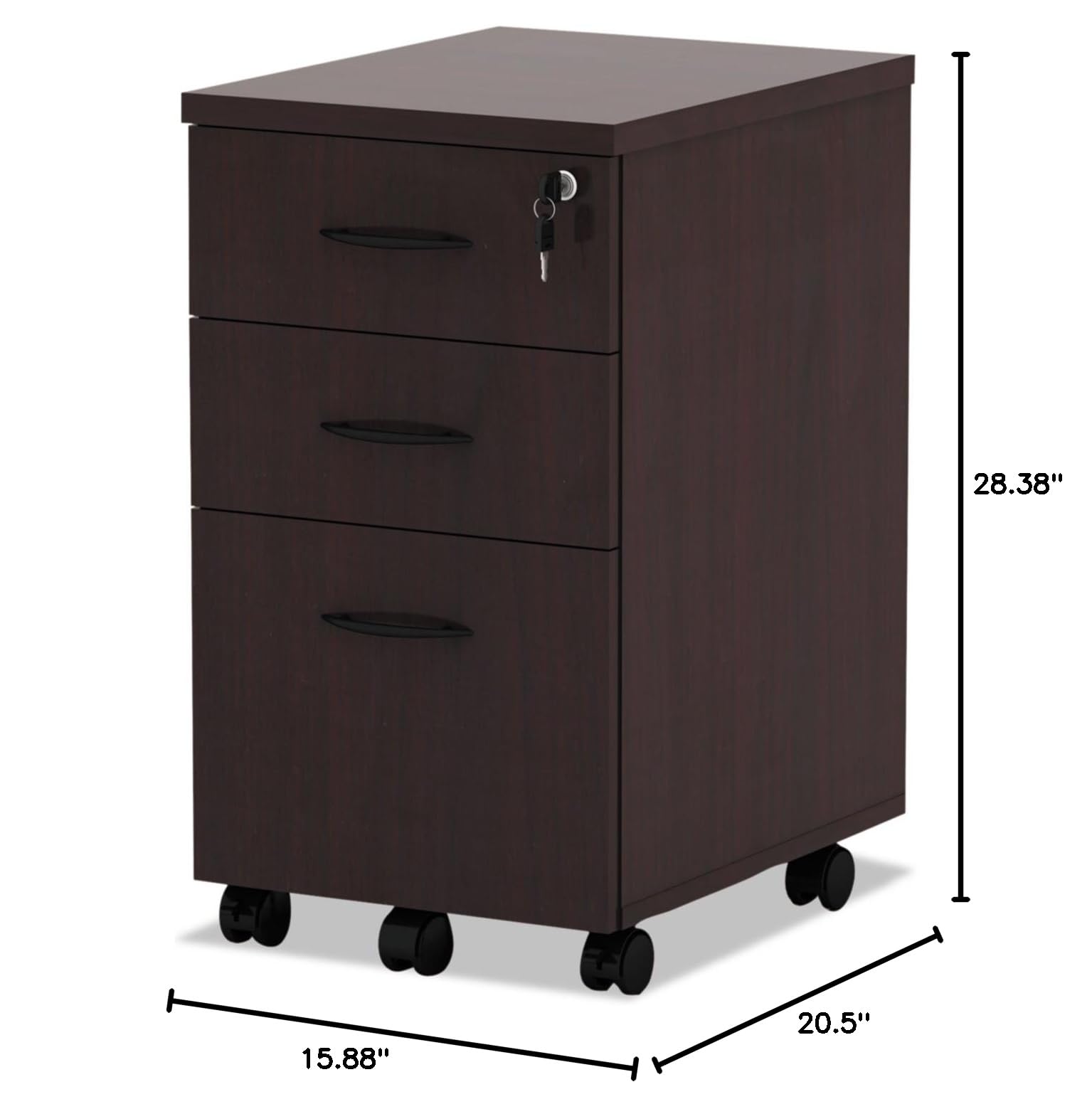 Alera Valencia Series Mobile File Box Pedestal - 2-Drawer Storage Cabinet for Office Documents, ALEVA572816MY - Perfect for Home Office, School, and Workplace Organization
