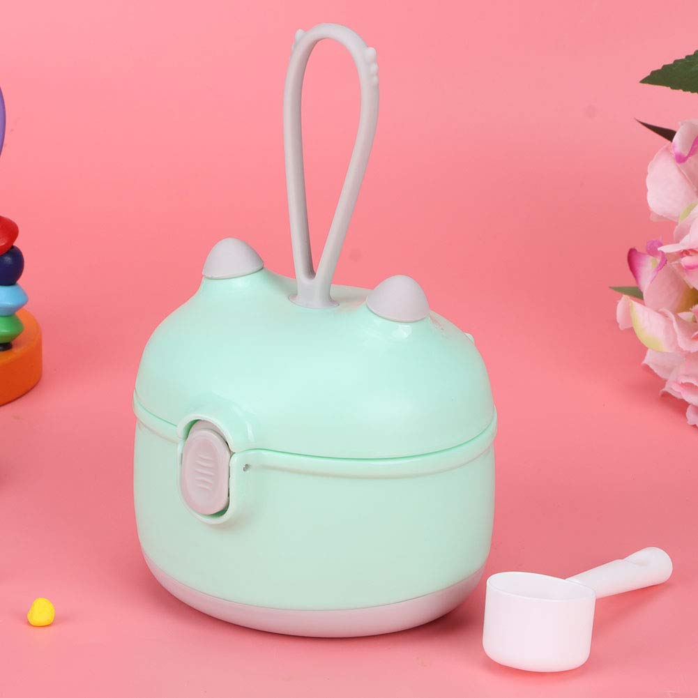 Portable Double Layer Baby Milk Powder Dispenser - Compact Formula Storage Container with Travel Strap for Infants (Green, Small Size) | Perfect for On-the-Go Feeding, Travel & Daycare Use