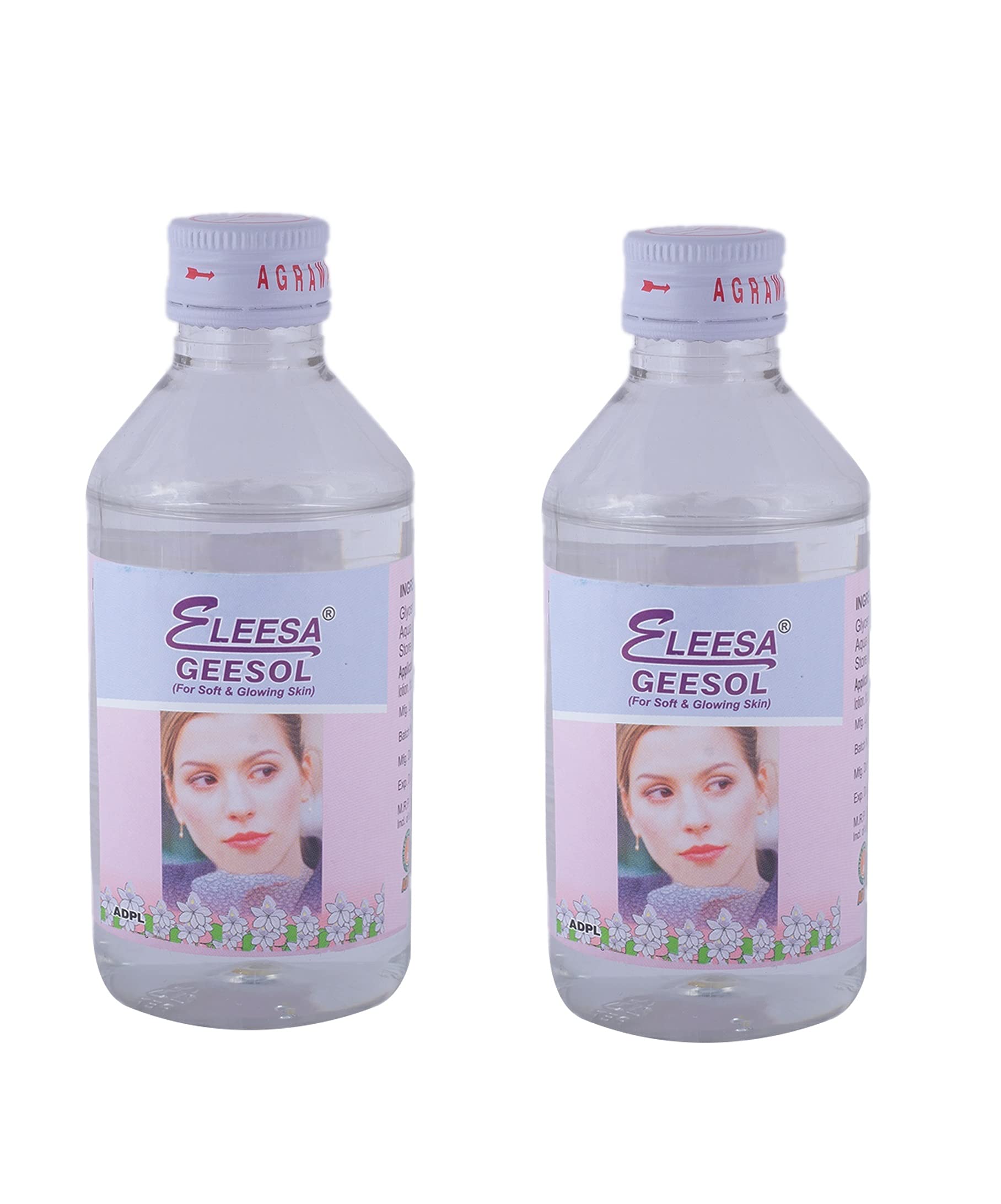 ADPL Eleesa Geesol Pure Glycerin Lotion for Natural, Beautiful & Glowing Skin - 200g (Pack of 2) | Hydrating Moisturizer for Dry Skin, Face & Body Care, Daily Skincare Routine