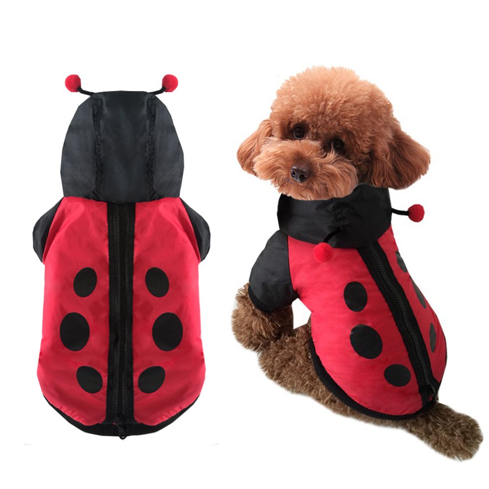 Halloween Dog Ladybug Costume - Warm Pet Jacket for Small Dogs (XL, Red) - Perfect for Winter Parties