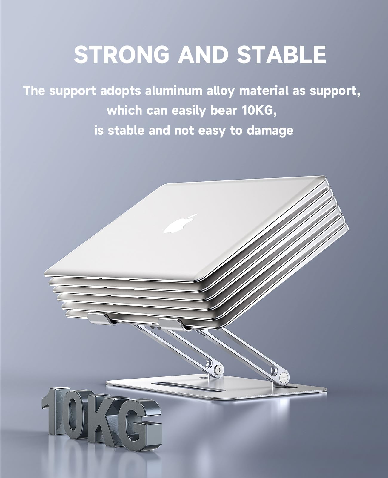 Portable Adjustable Aluminum Laptop Stand with Cooling Fan for MacBook Pro, iMac, 12-15.6