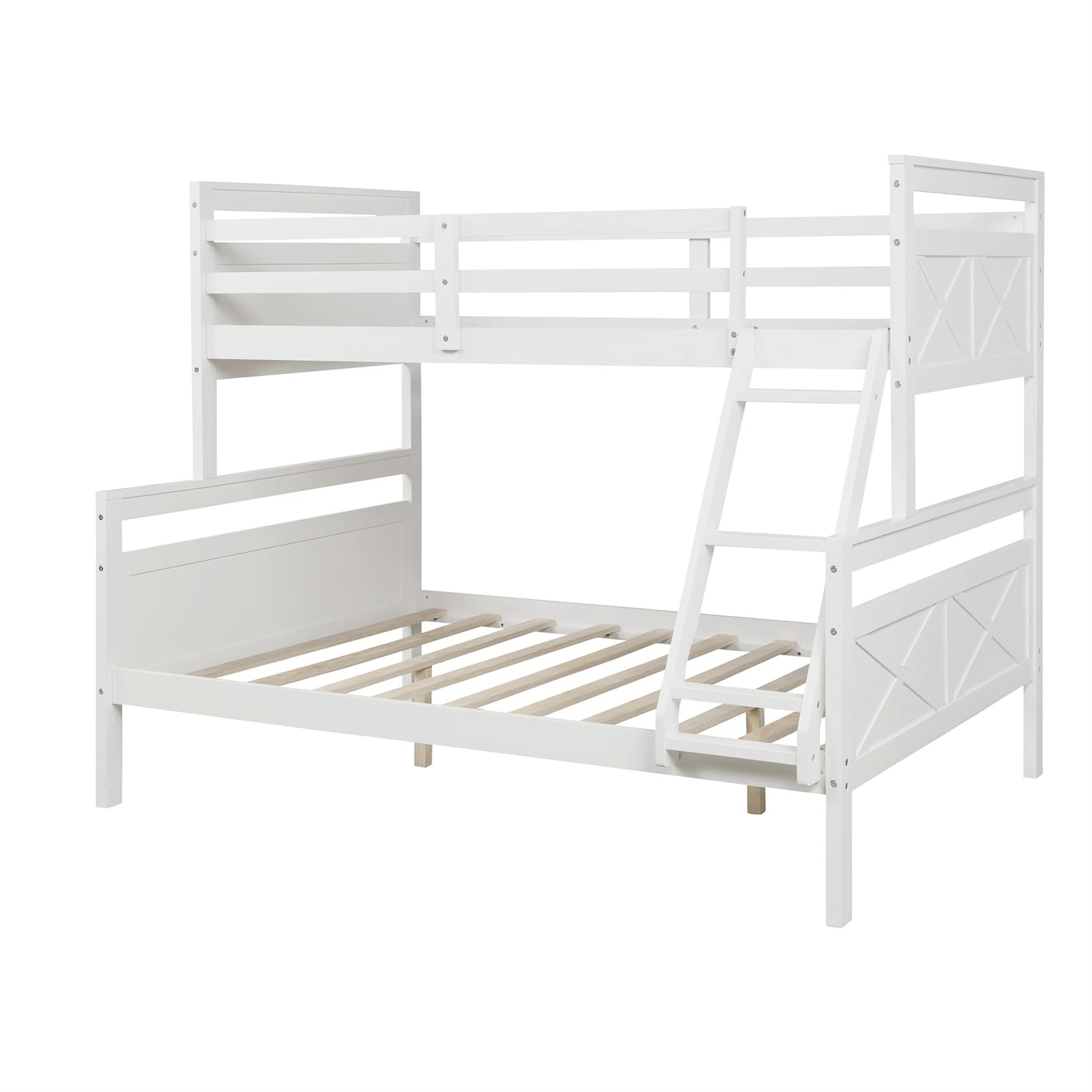 Harper & Bright Designs Twin Over Full Bunk Bed - Convertible Wooden Bunk Bed Frame for Kids, Teens & Adults - Splits into 2 Separate Beds - Space-Saving Solution for Small Bedrooms, Guest Rooms & Vacation Homes - White