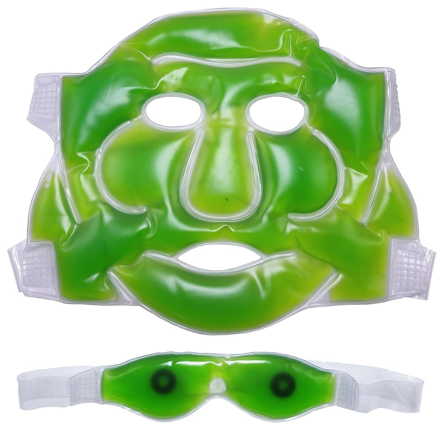 Instakart Aloe Vera Cooling Gel Full Face Mask - Ice Cooling Sleeping Mask for Dark Circles & Fatigue Relief - Hydrating Eye Patches & Eye Care Pads (1Pc) - Perfect for Summer Skincare & Overnight Hydration