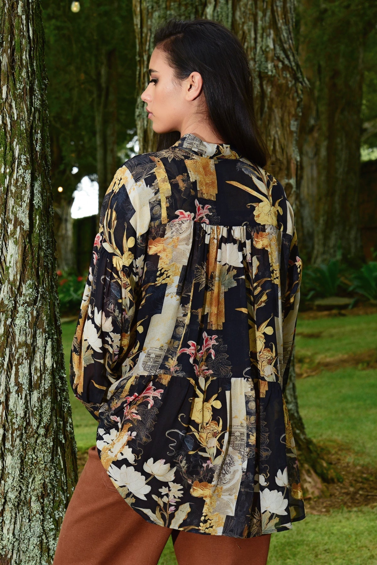 Floral Long Sleeve Button Up Shirt for Women - Elegant Blouse with Button Through Design - Perfect for Office, Date Night & Spring Outfits