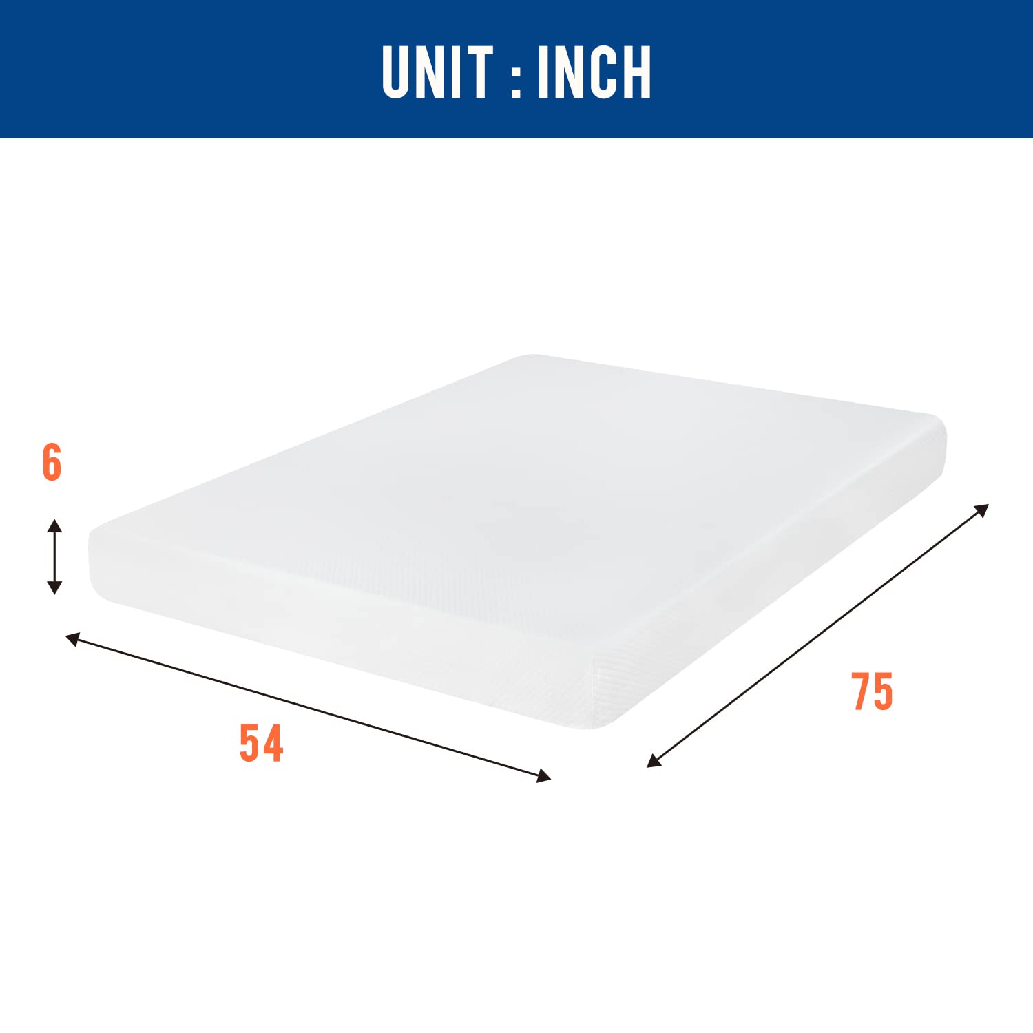 FDW 6 Inch Gel Memory Foam Full Mattress - Medium Firm, Fiberglass Free, CertiPUR-US Certified for Cool Sleep & Pressure Relief | Bed-in-a-Box | Perfect for Guest Rooms, Dorms & Small Apartments