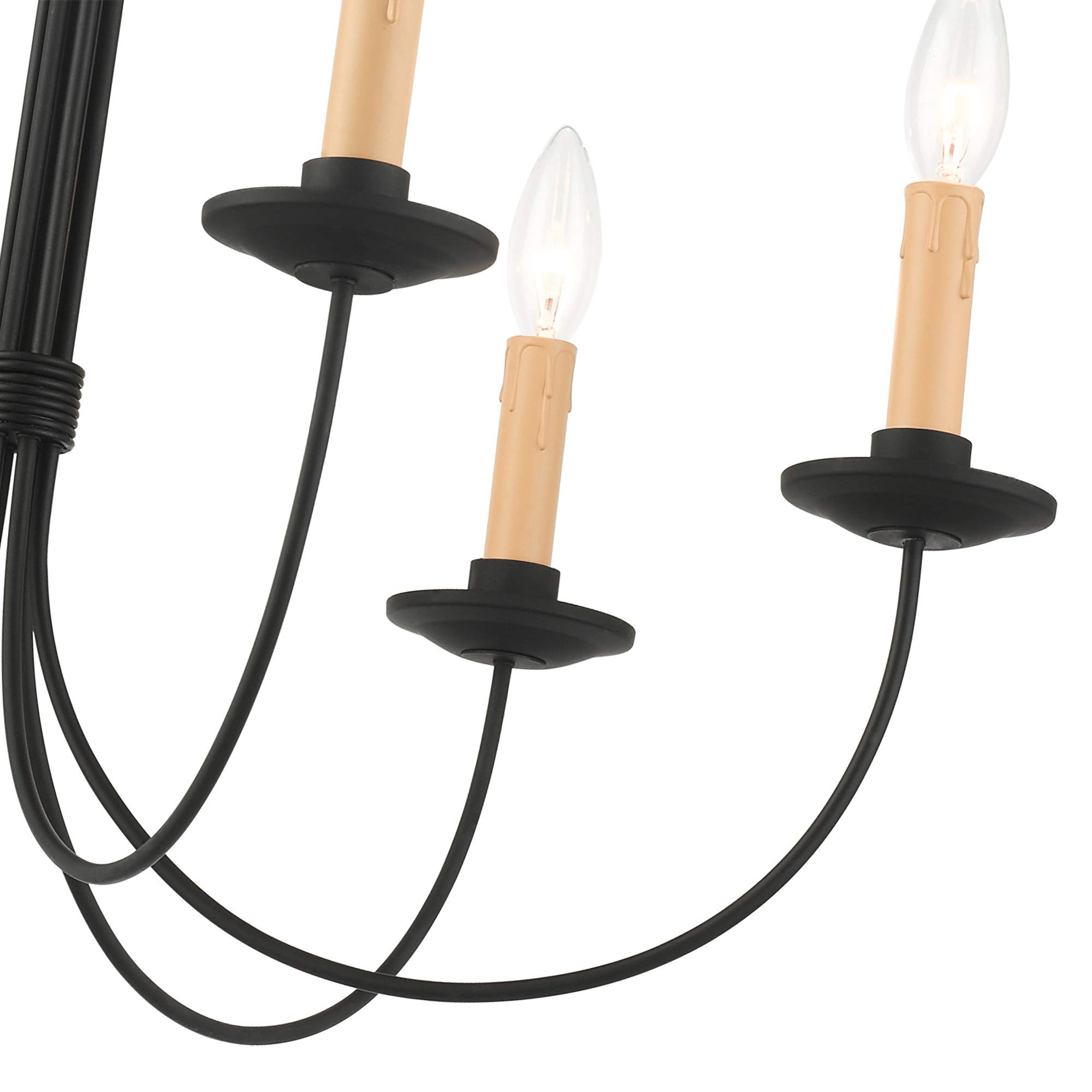 Livex Lighting 4456-04 Heritage 6-Light Black Chandelier - Elegant Dining Room & Bedroom Ceiling Fixture for Modern & Traditional Homes