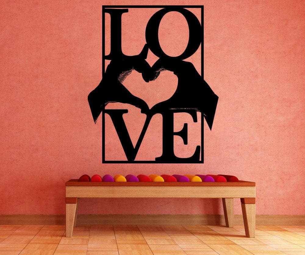 Vinyl Wall Decal Sticker - Heart Hands Love Design #5443 | DIY Home Decor, Nursery, Bedroom, Living Room Wall Art