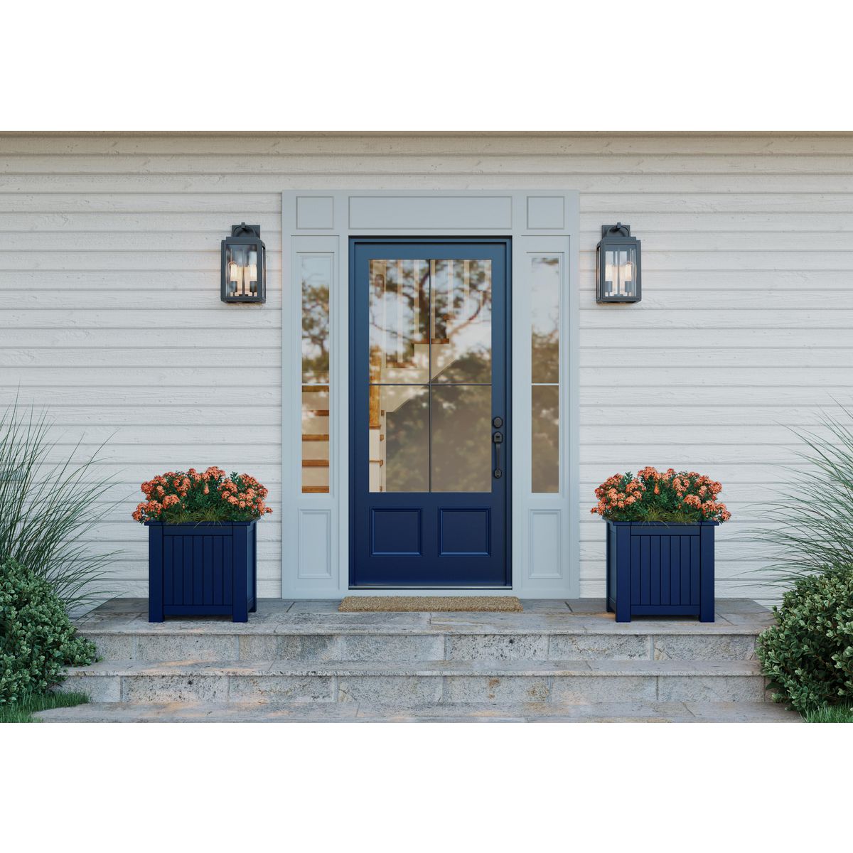 Grandbury Collection Two Light Outdoor Wall Lantern with DURASHIELD Technology - Weatherproof Exterior Lighting for Porch, Patio, and Garden Decor