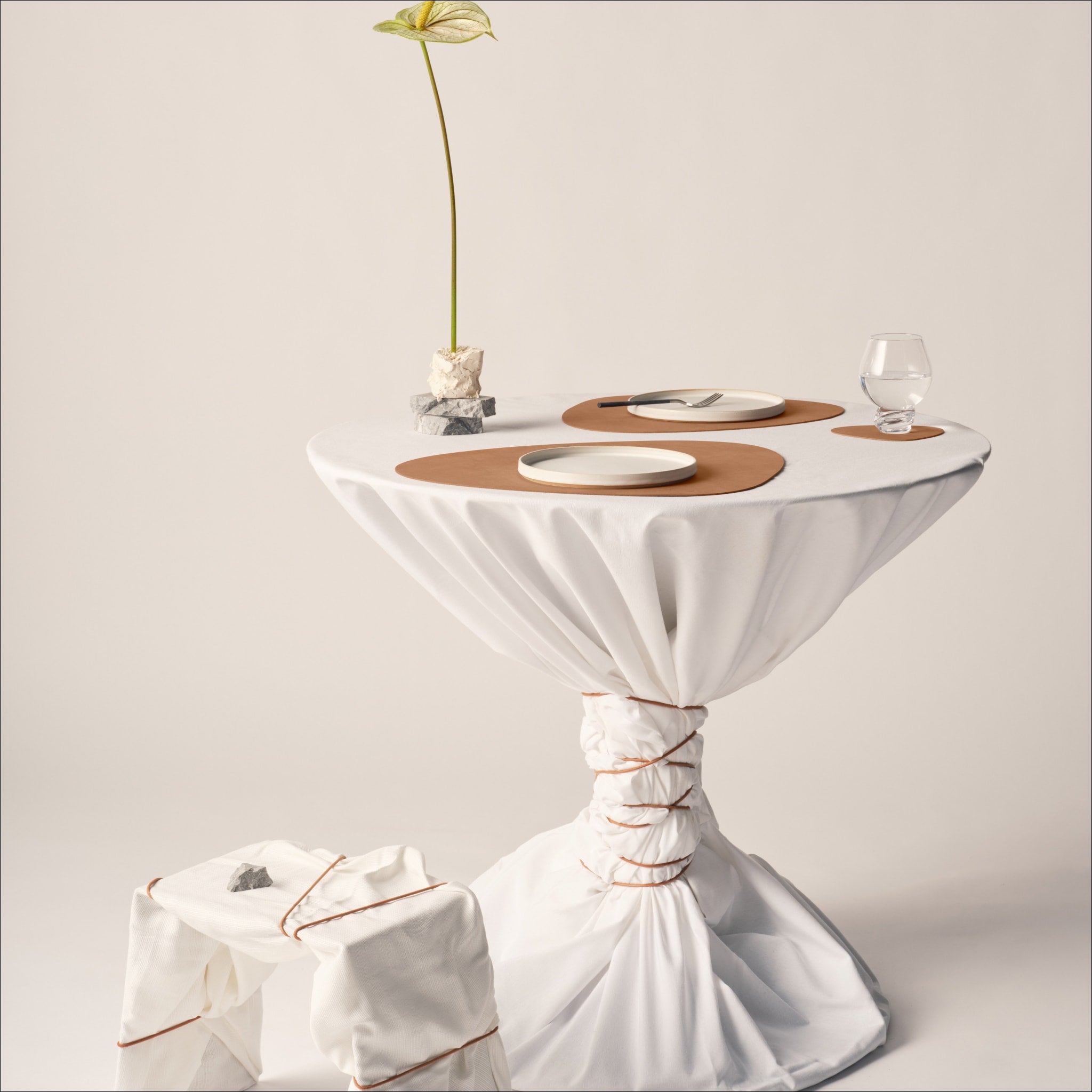LIND DNA Nupo Curve Coaster Set - Natural Wood Drink Coasters for Coffee, Wine & Beer - Perfect for Home, Office & Bar Use