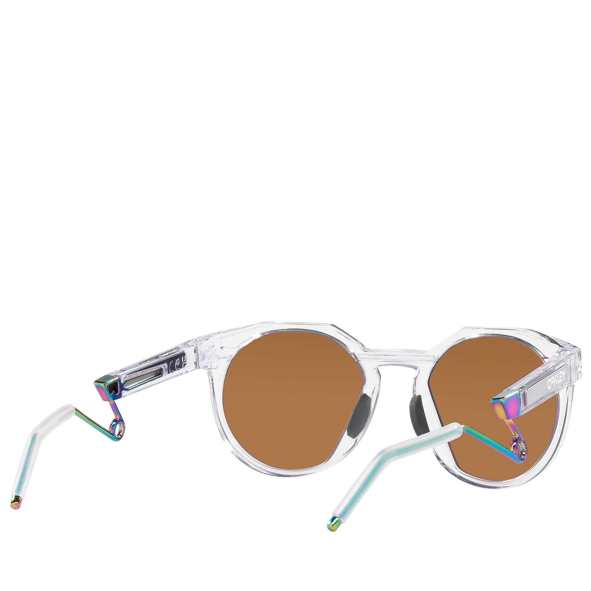 Oakley HSTN Metal Matte Clear/Prizm Violet Sunglasses - Polarized Sports & Outdoor Performance Eyewear for Running, Cycling & Active Lifestyles