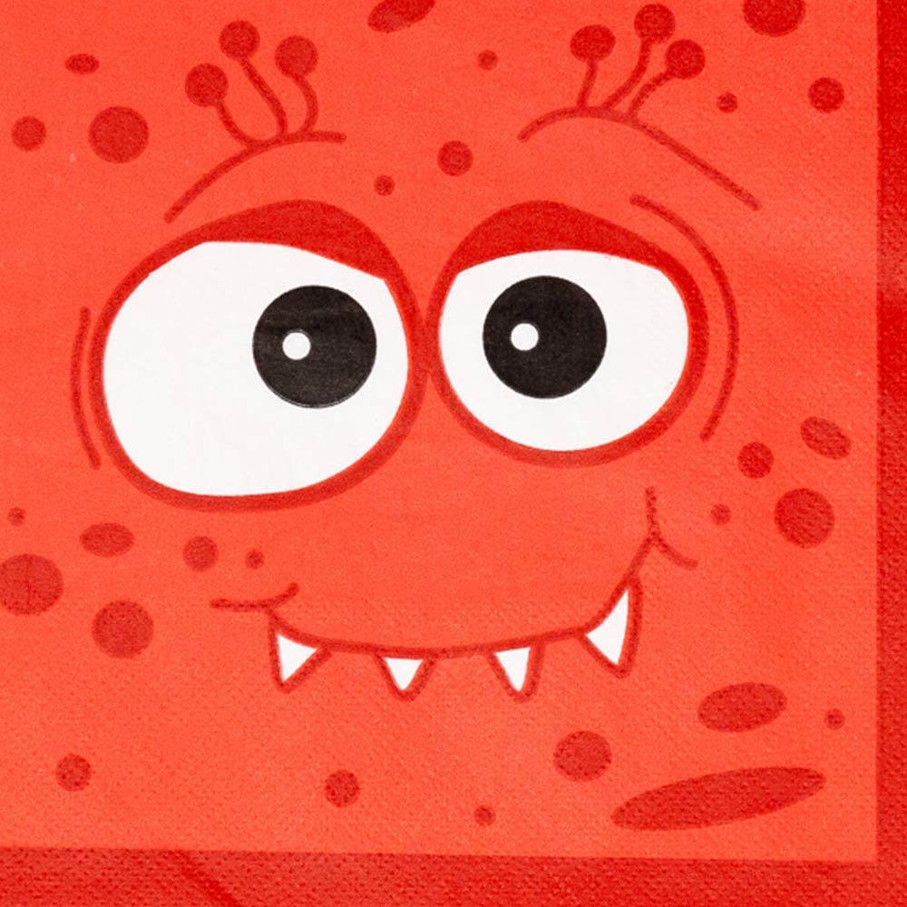 Monster Deluxe Party Supplies Kit (123 Pieces for 16 Guests) - Complete Monster Birthday Party Decorations Set with Plates, Napkins & Tableware - Perfect for Monster Themed Parties, 1st Birthdays & Halloween Celebrations