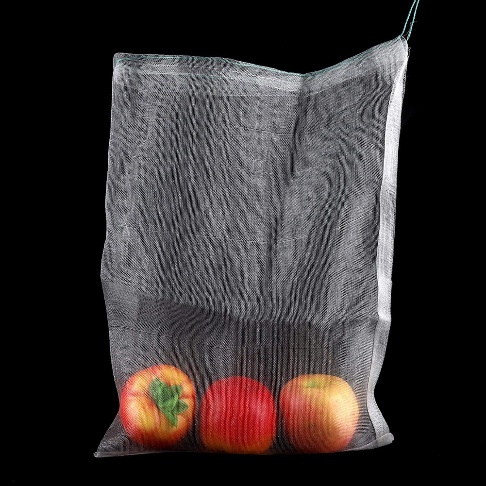 10pcs Fruit Protection Mesh Bags with Drawstring - 35x25cm Plant Cover for Pest & Bird Control - Perfect for Apples, Peaches, and Garden Fruits