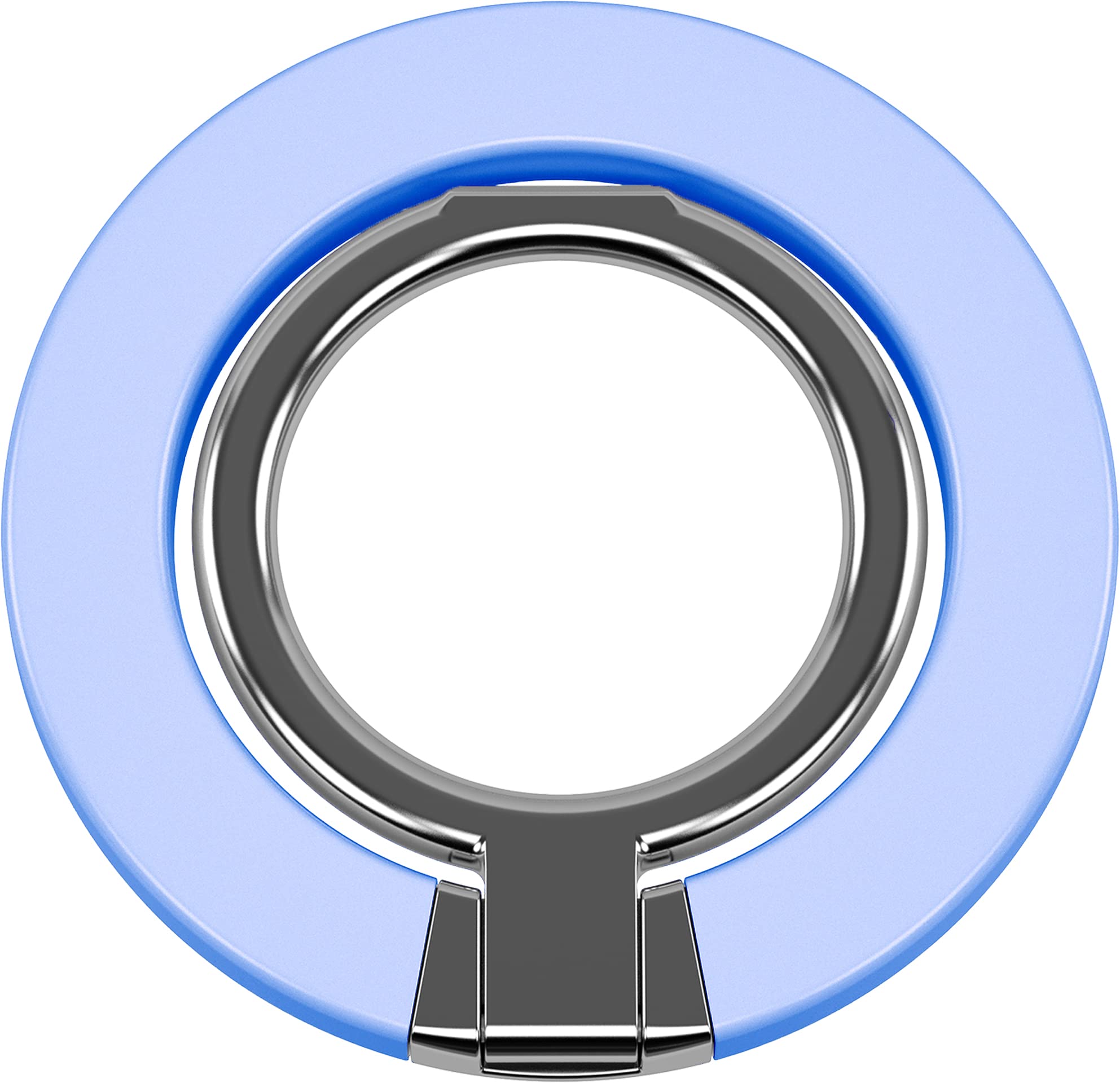 Magnetic Phone Ring Holder for iPhone 13/12 Pro Max - Adjustable Finger Grip Stand, Removable & Wireless Charging Compatible with MagSafe Cases (Blue) - Perfect for Hands-Free Viewing, Secure Grip & Easy Car Mounting
