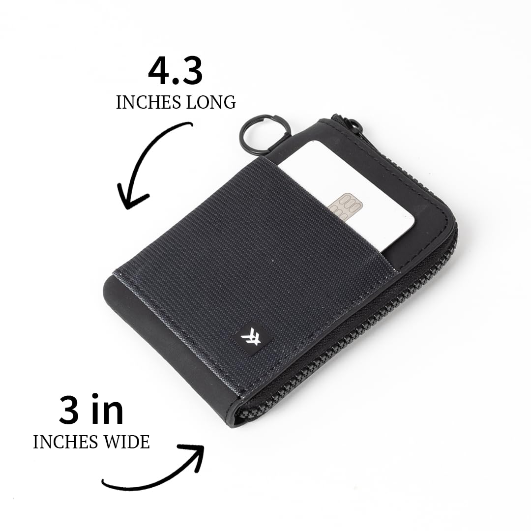 RFID Blocking Leather Zip Wallet with Card Holder for Men & Women - Slim Secure Travel & Everyday Use (Black)